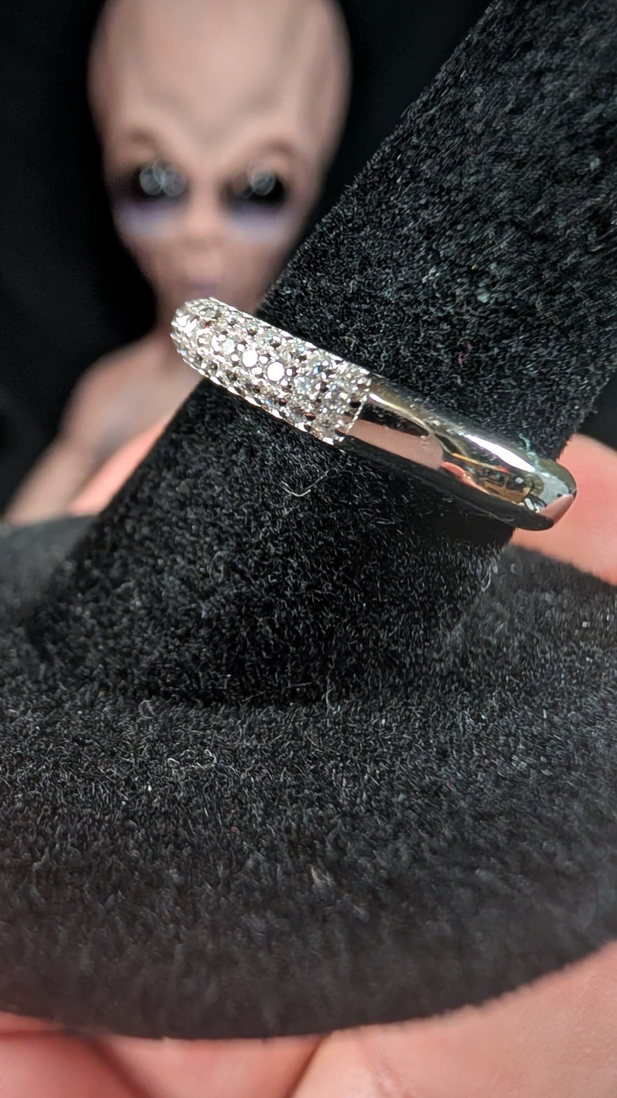 Galatice Ice 1.2mm Stardust Orbit Pave S925 Sterling Silver Ring