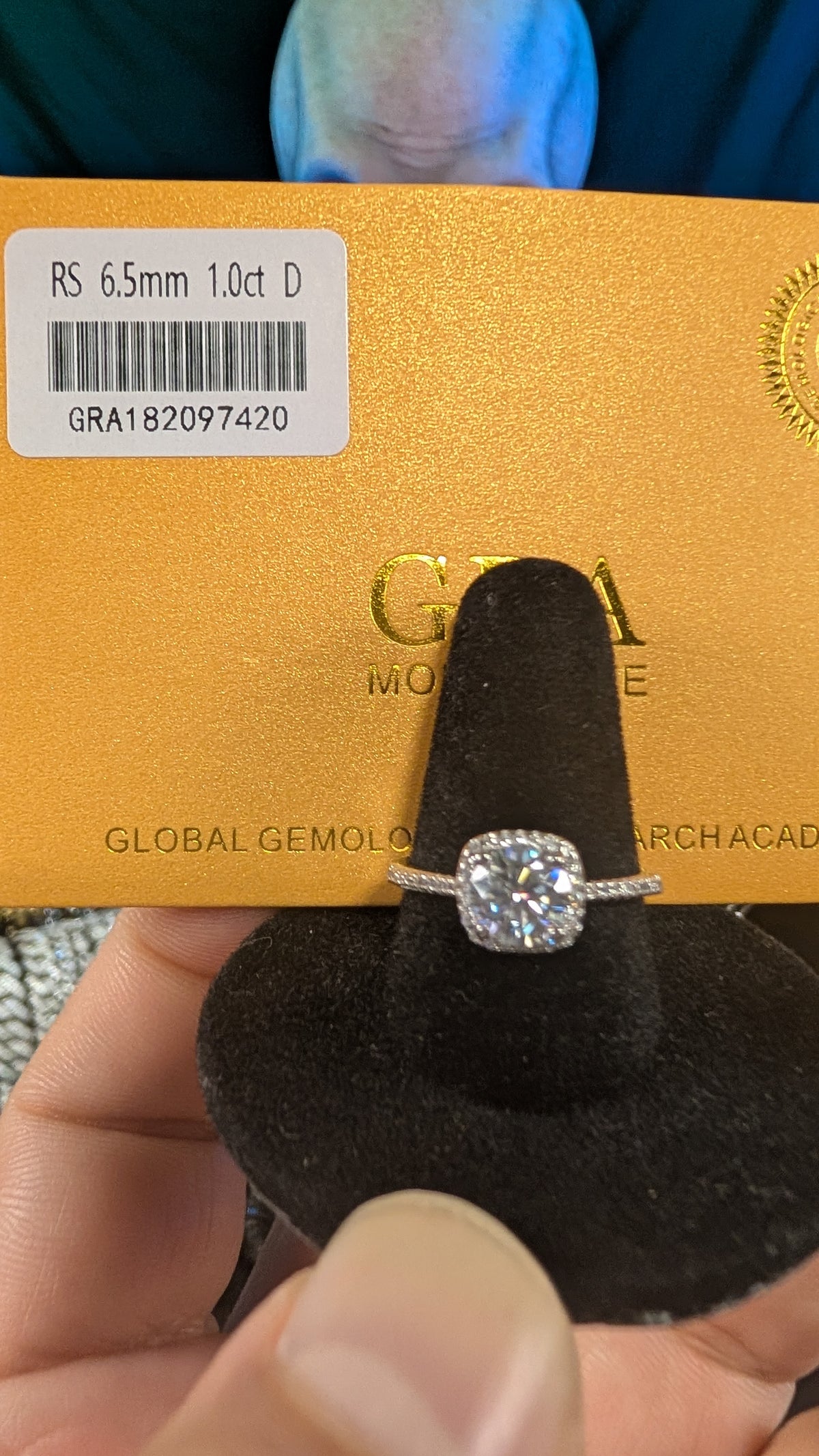 Galactic Ice 1CT Supernova Halo Moissanite S925 Sterling Silver Ring