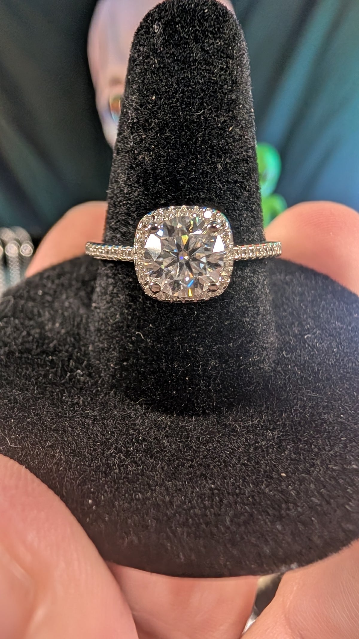 Galactic Ice 1CT Supernova Halo Moissanite S925 Sterling Silver Ring