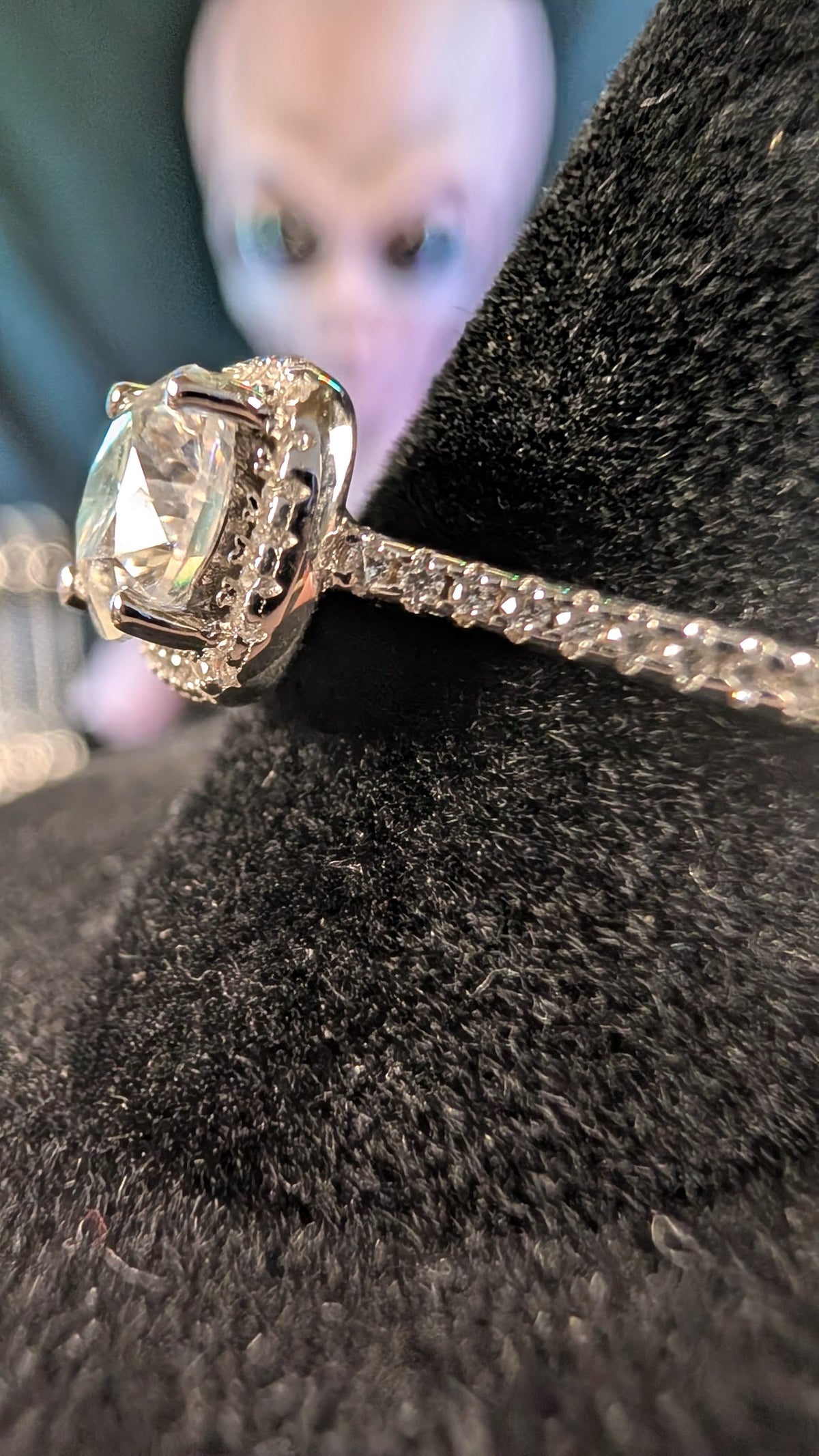 Galactic Ice 1CT Supernova Halo Moissanite S925 Sterling Silver Ring