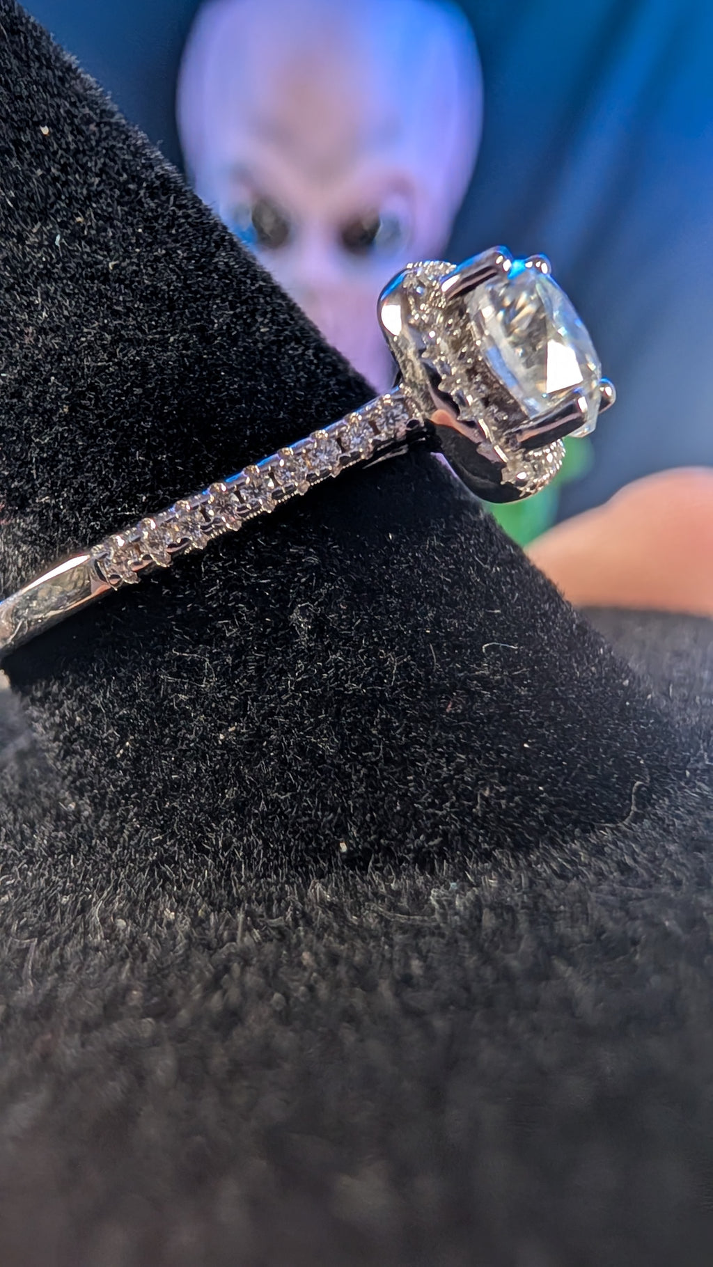 Galactic Ice 1CT Supernova Halo Moissanite S925 Sterling Silver Ring
