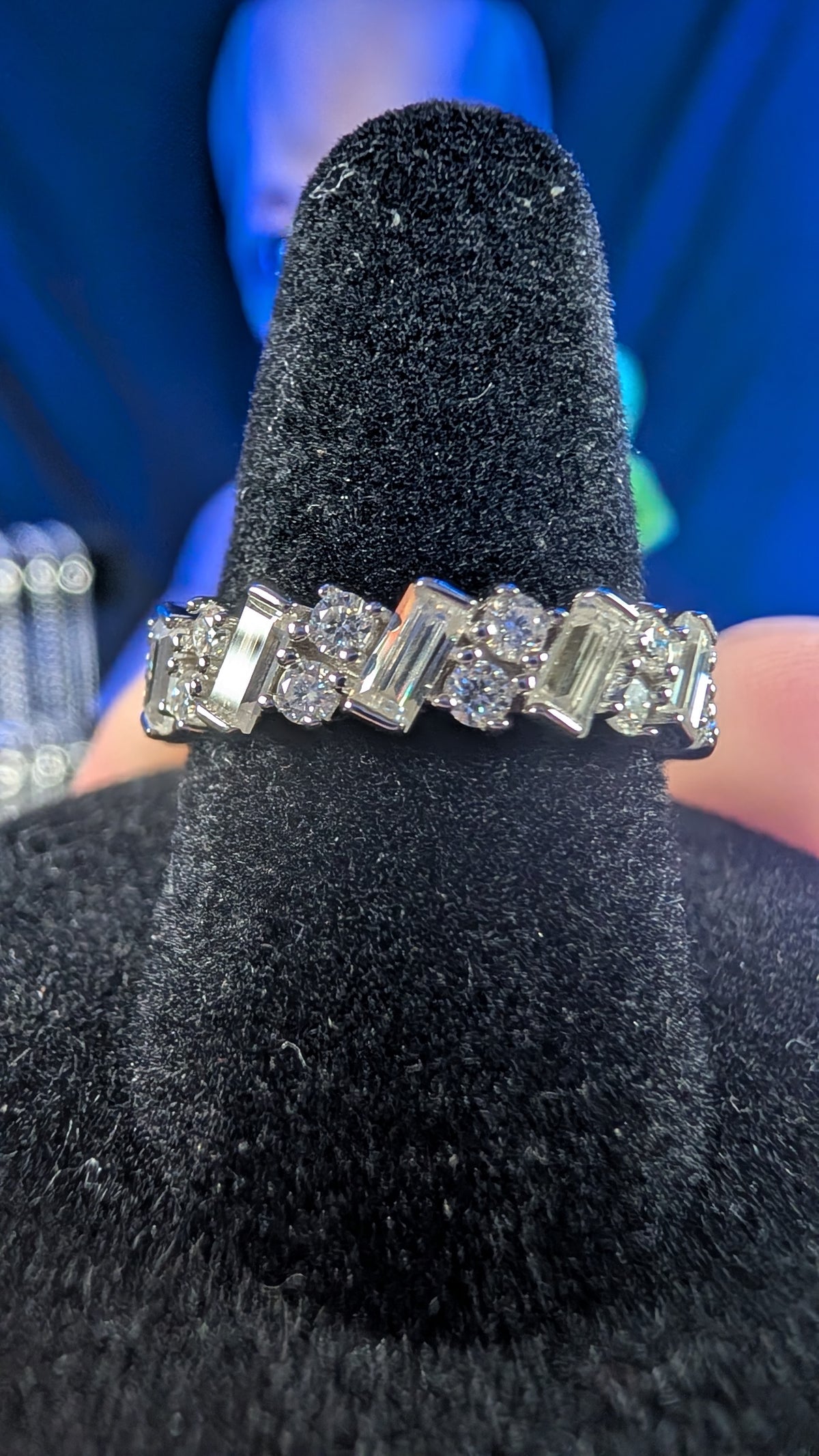 Galactic Ice Cosmic Collision Moissanite S925 Sterling Silver Eternity Band