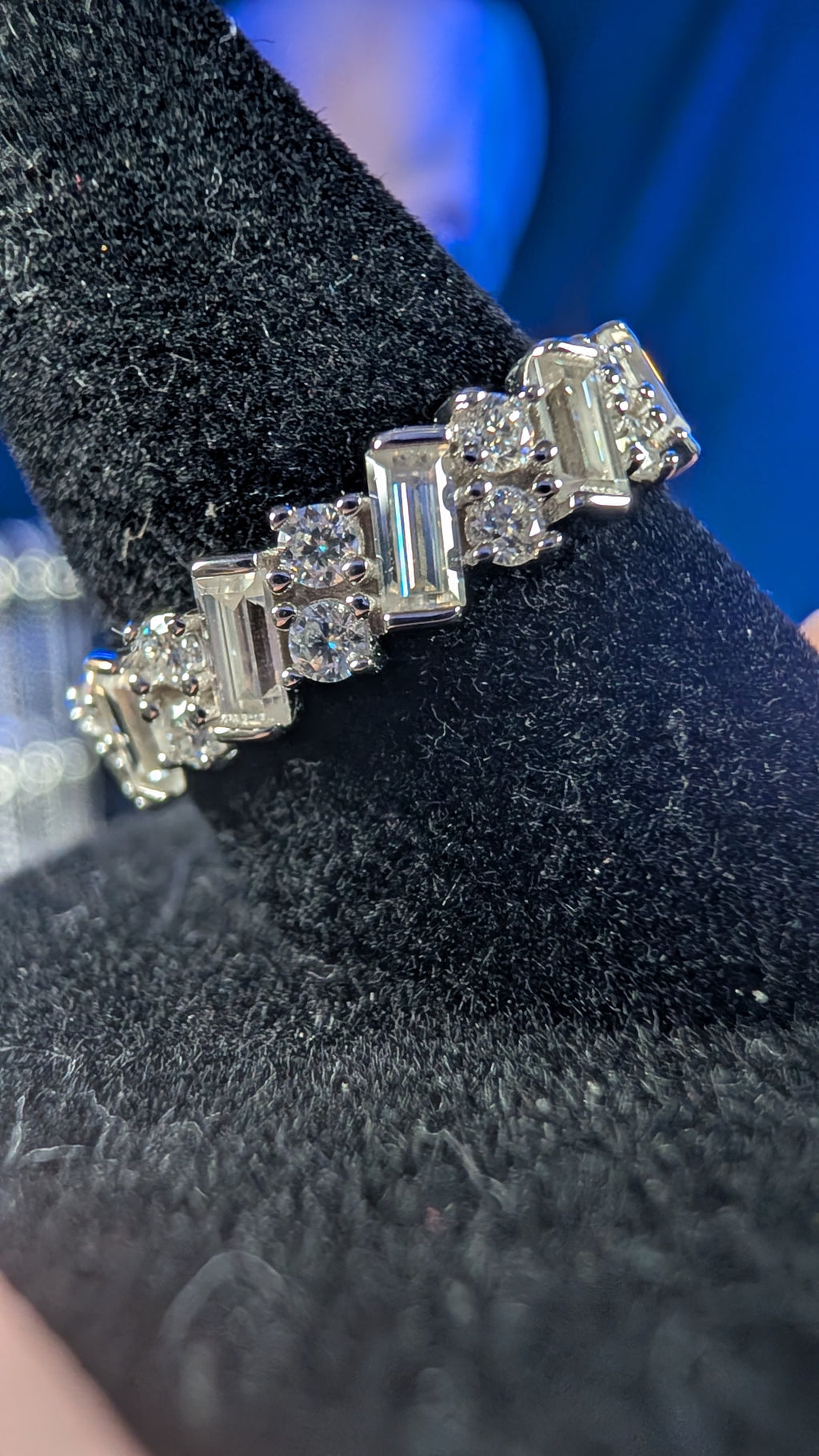 Galactic Ice Cosmic Collision Moissanite S925 Sterling Silver Eternity Band