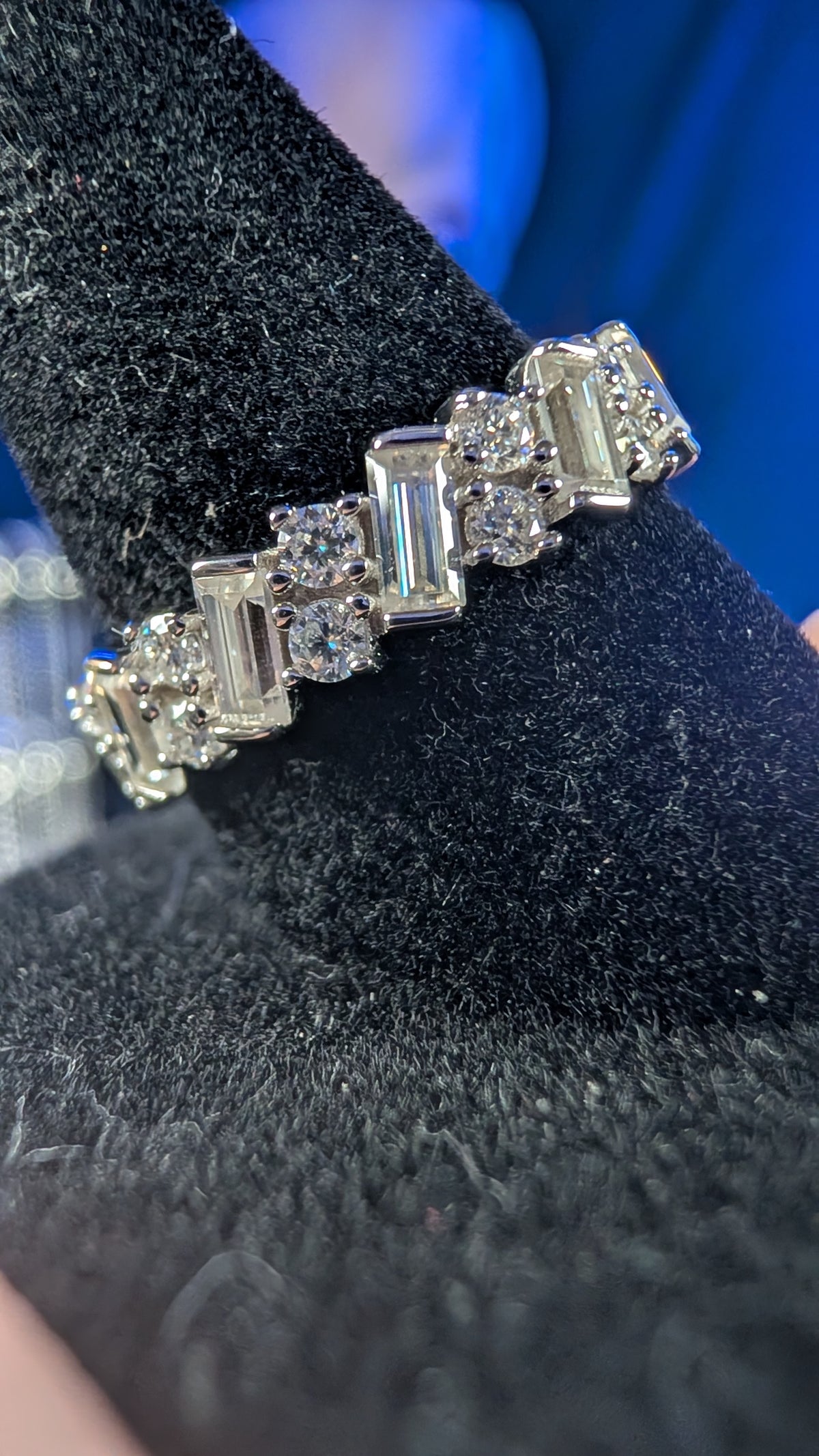 Galactic Ice Cosmic Collision Moissanite S925 Sterling Silver Eternity Band