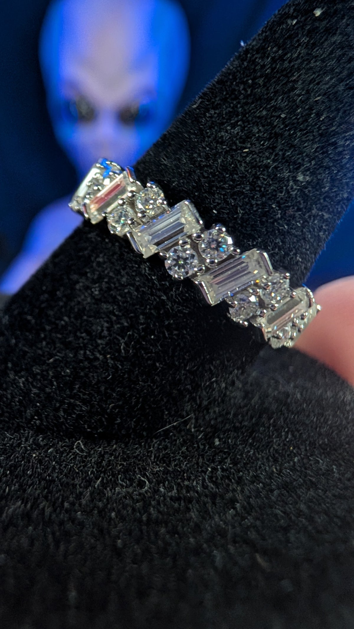 Galactic Ice Cosmic Collision Moissanite S925 Sterling Silver Eternity Band