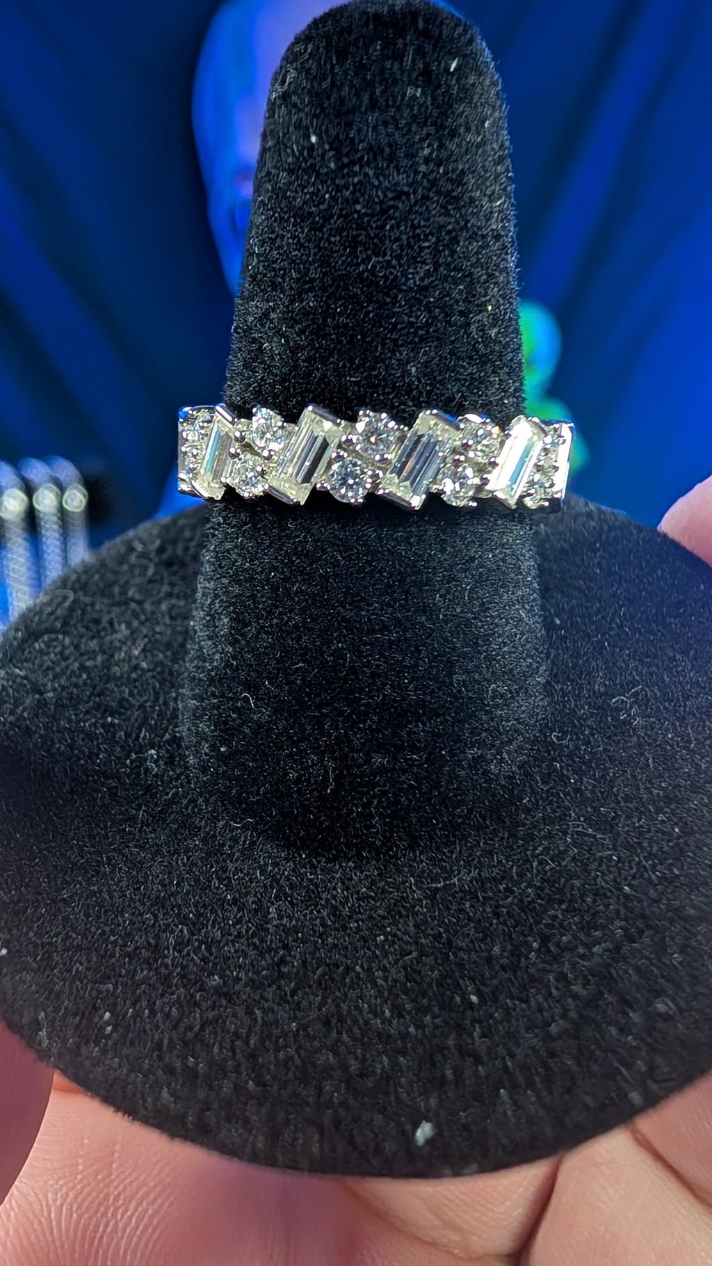 Galactic Ice Cosmic Collision Moissanite S925 Sterling Silver Eternity Band