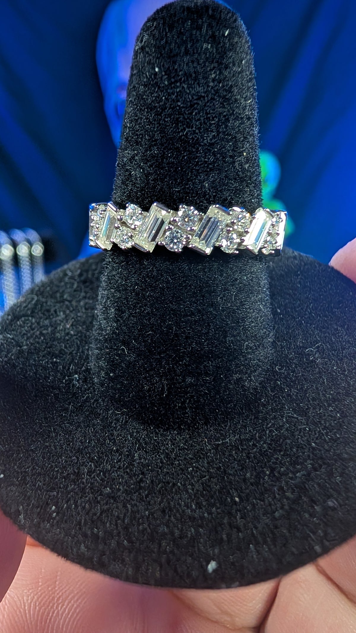 Galactic Ice Cosmic Collision Moissanite S925 Sterling Silver Eternity Band