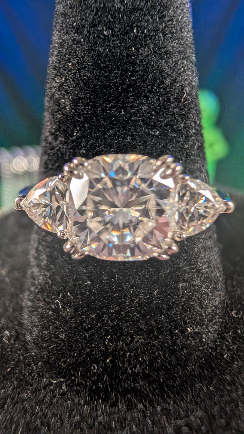 Galactic Ice 2CT Celestial Trinity Moissanite S925 Sterling Silver Ring