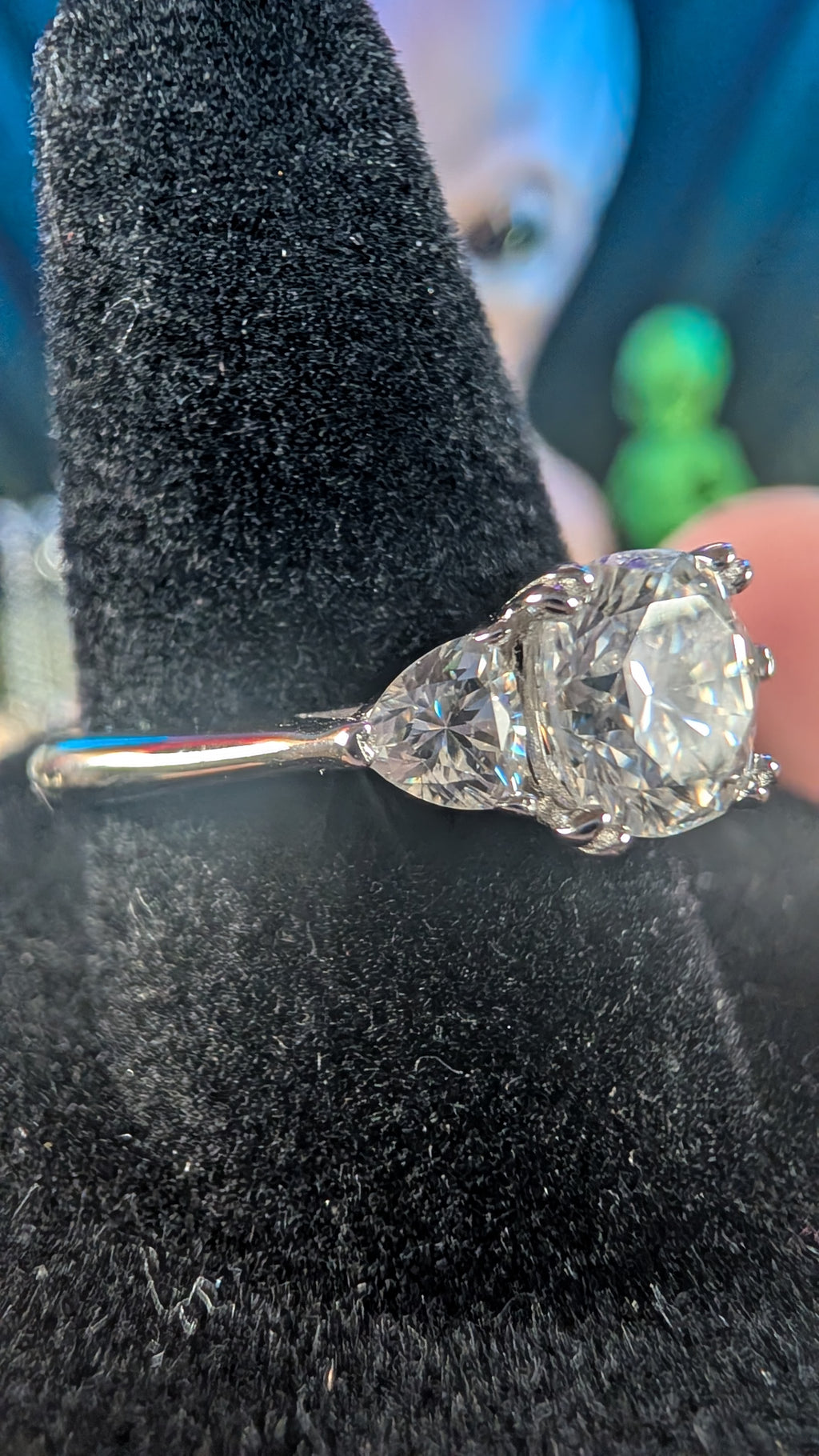 Galactic Ice 2CT Celestial Trinity Moissanite S925 Sterling Silver Ring