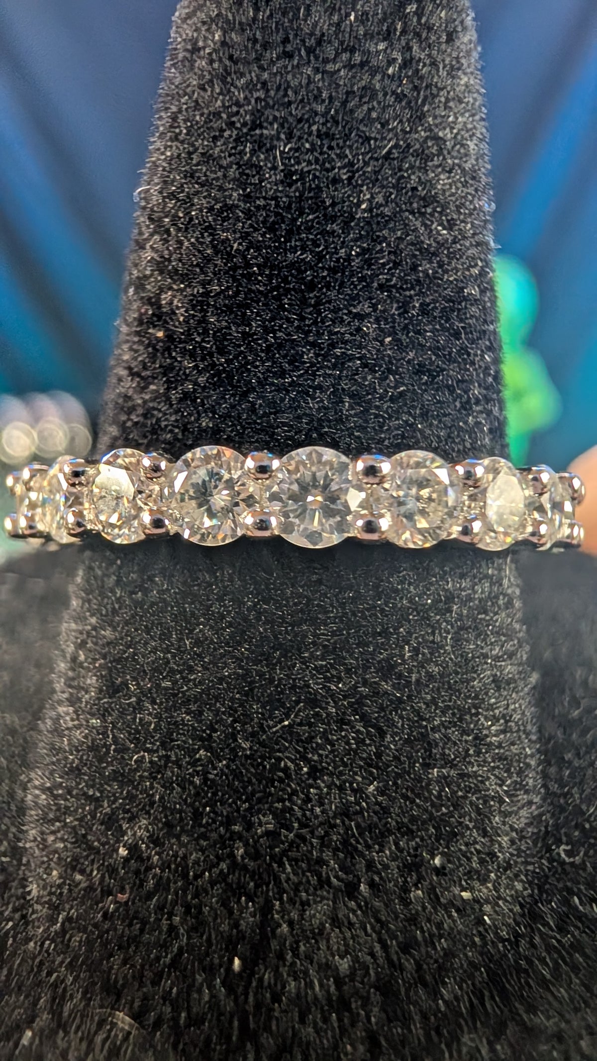Galactic Ice Nova Orbit Moissanite S925 Sterling Silver Eternity Band