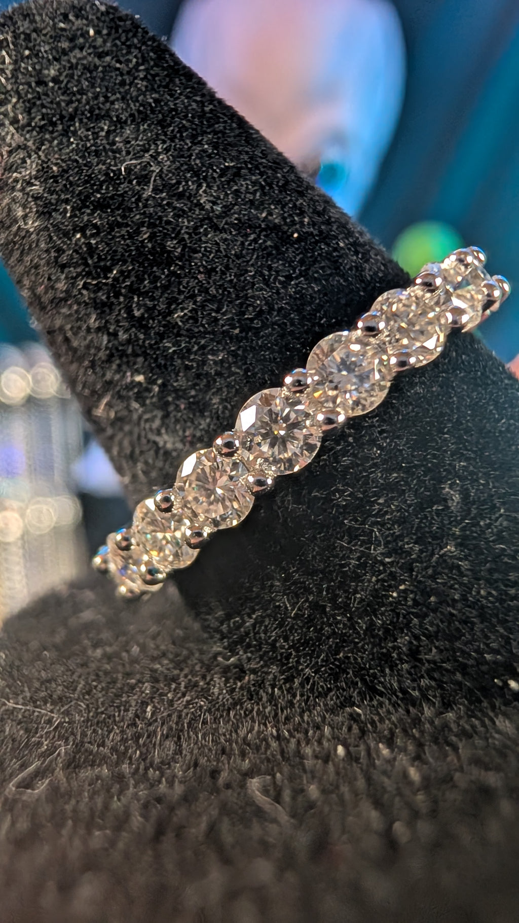 Galactic Ice Nova Orbit Moissanite S925 Sterling Silver Eternity Band