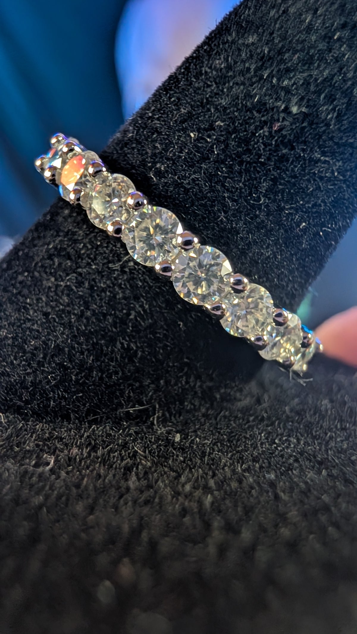 Galactic Ice Nova Orbit Moissanite S925 Sterling Silver Eternity Band