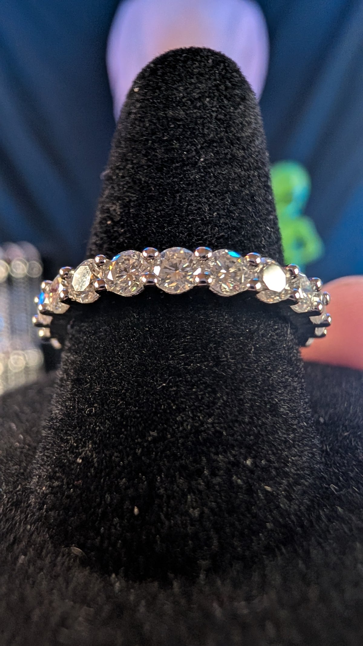Galactic Ice Nova Orbit Moissanite S925 Sterling Silver Eternity Band