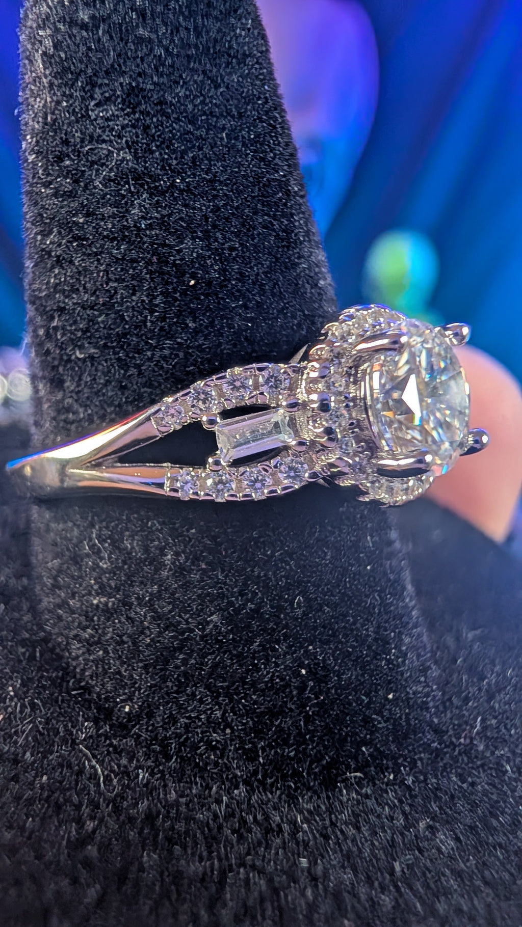 Galactic Ice 1CT Celestial Gateway Moissanite S925 Sterling Silver Halo Ring