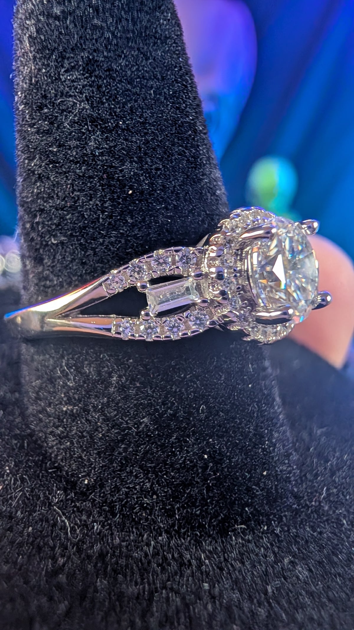 Galactic Ice 1CT Celestial Gateway Moissanite S925 Sterling Silver Halo Ring