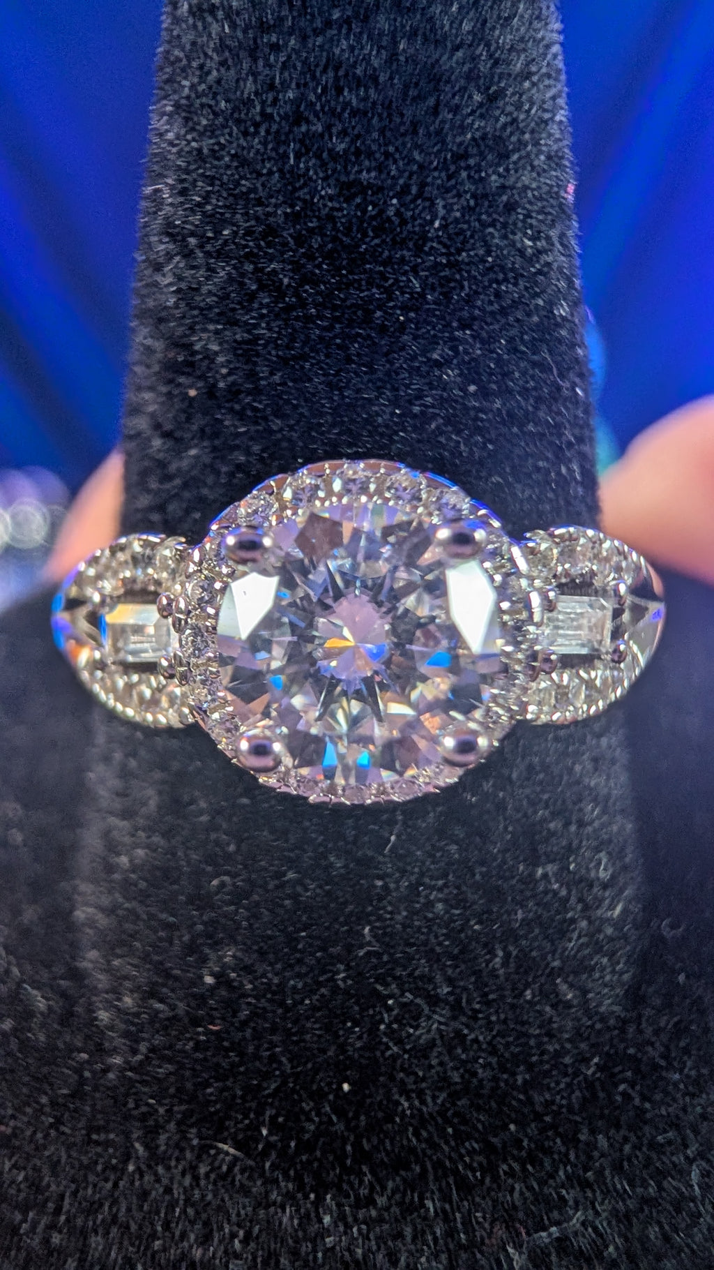 Galactic Ice 1CT Celestial Gateway Moissanite S925 Sterling Silver Halo Ring