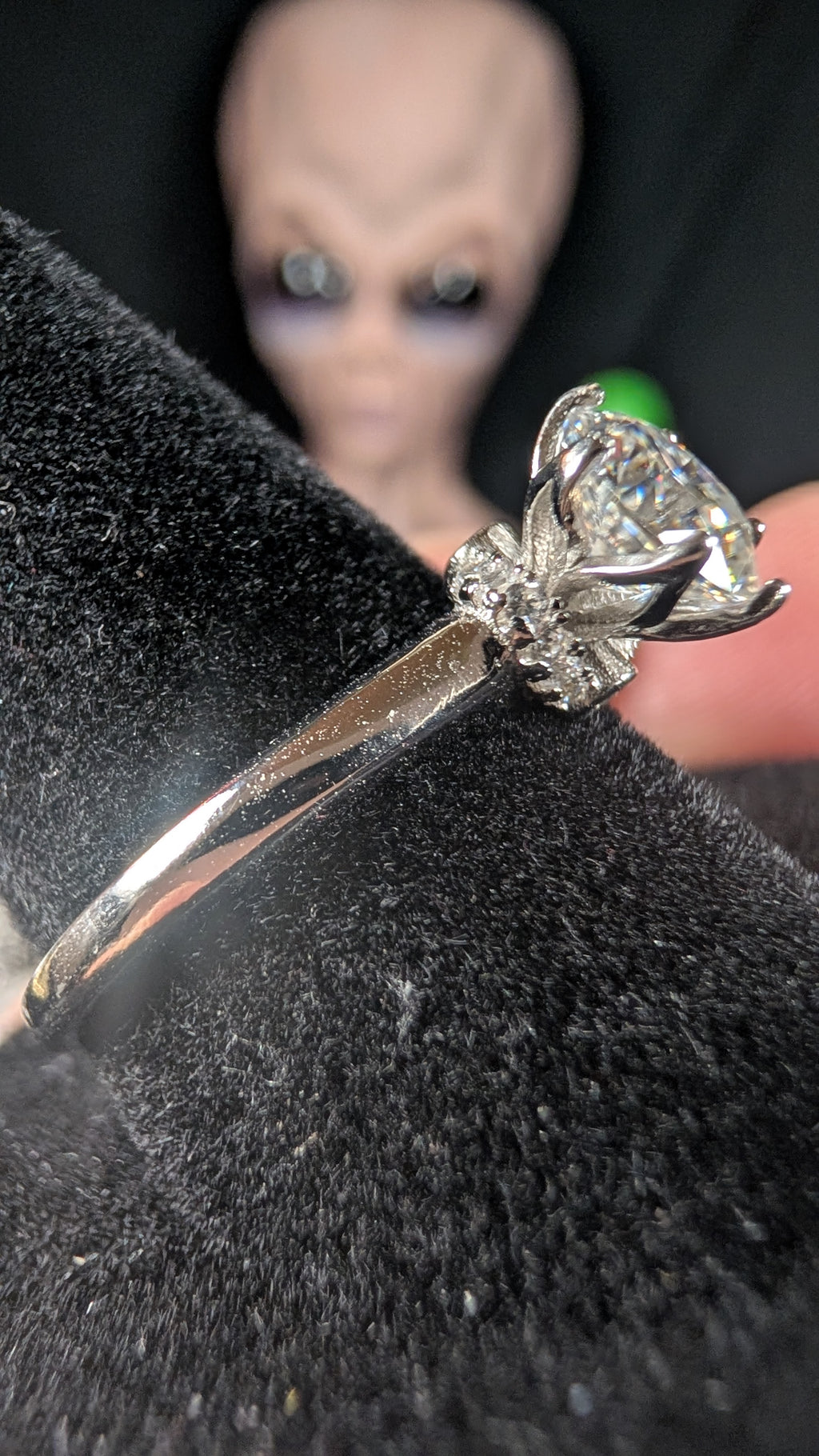 Galactic Ice 1.5CT Celestial Bloom Moissanite Solitare S925 Sterling Silver Ring