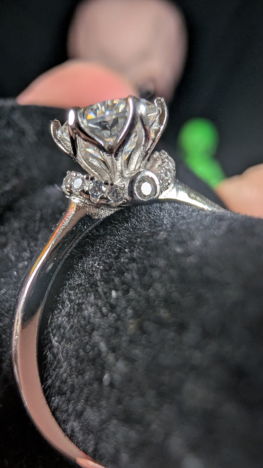 Galactic Ice 1.5CT Celestial Bloom Moissanite Solitare S925 Sterling Silver Ring