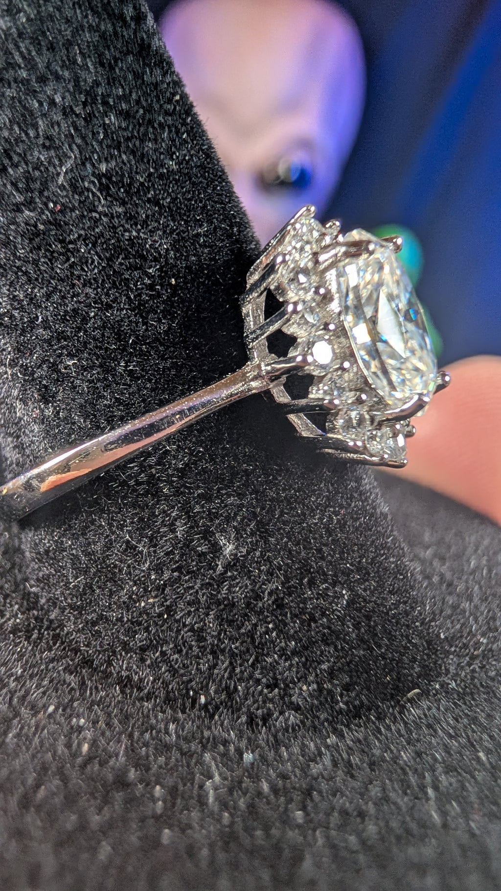 Galactic Ice 2CT Nova Crown Oval Moissanite S925 Sterling Silver Ring