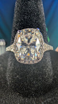 Galactic Ice 3CT Andromeda Radiance Cushion Moissanite S925 Sterling Silver Ring