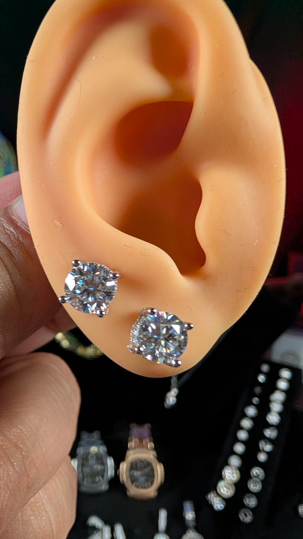 Galactic Ice Nova Core 1CT Moissanite Stud Earrings S925 Sterling Silver