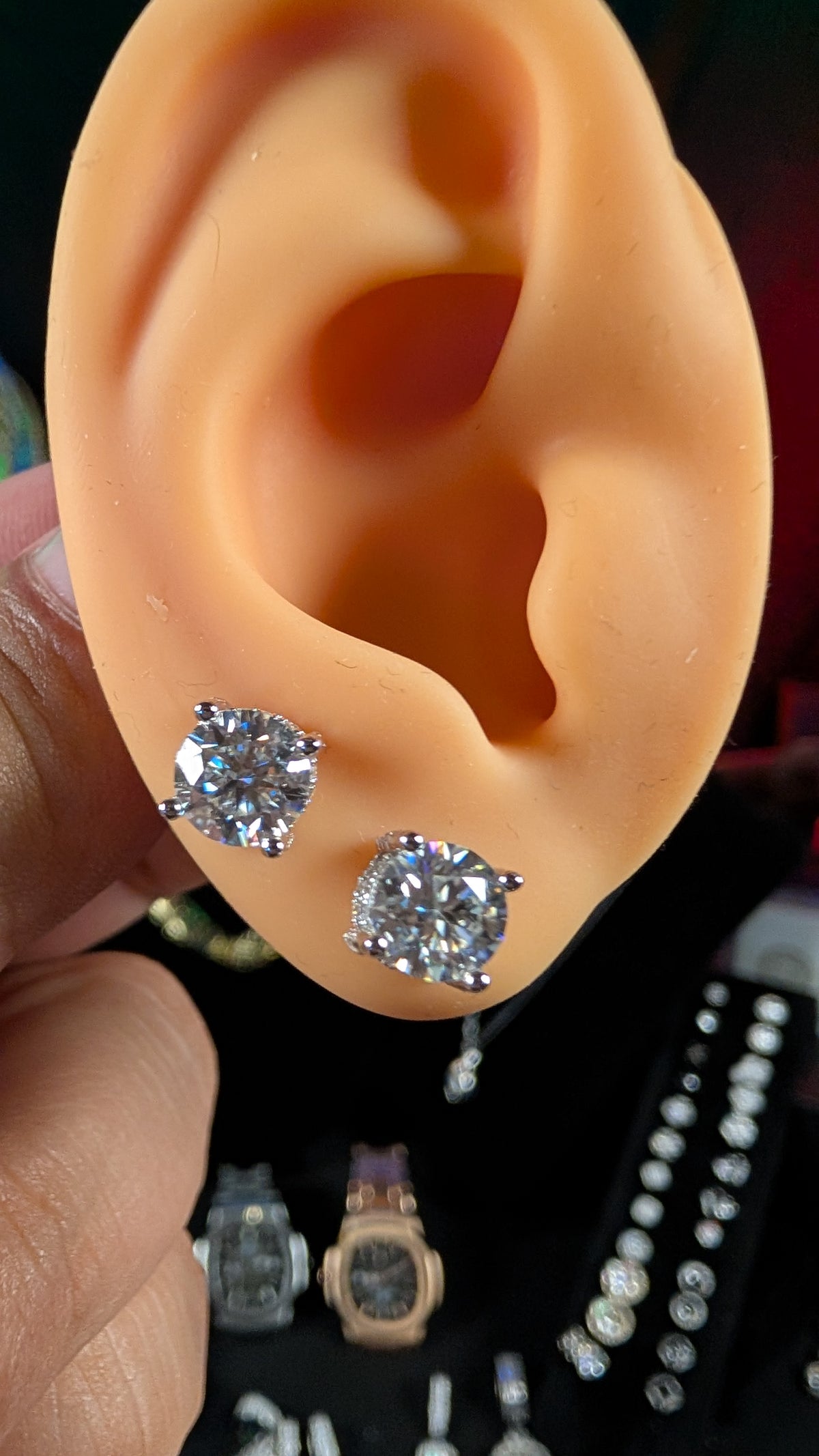 Galactic Ice Nova Core 1CT Moissanite Stud Earrings S925 Sterling Silver