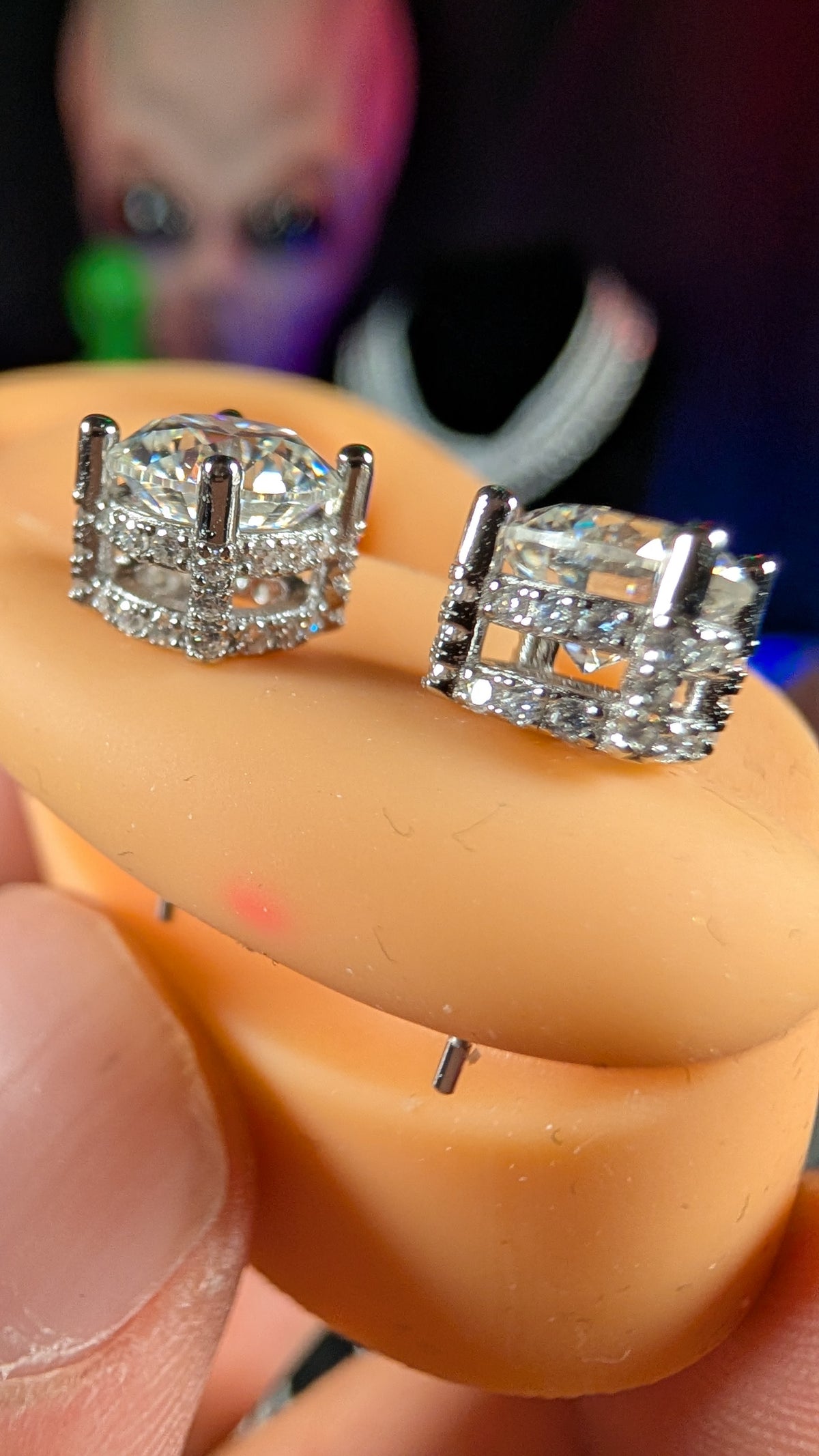 Galactic Ice Nova Core 1CT Moissanite Stud Earrings S925 Sterling Silver