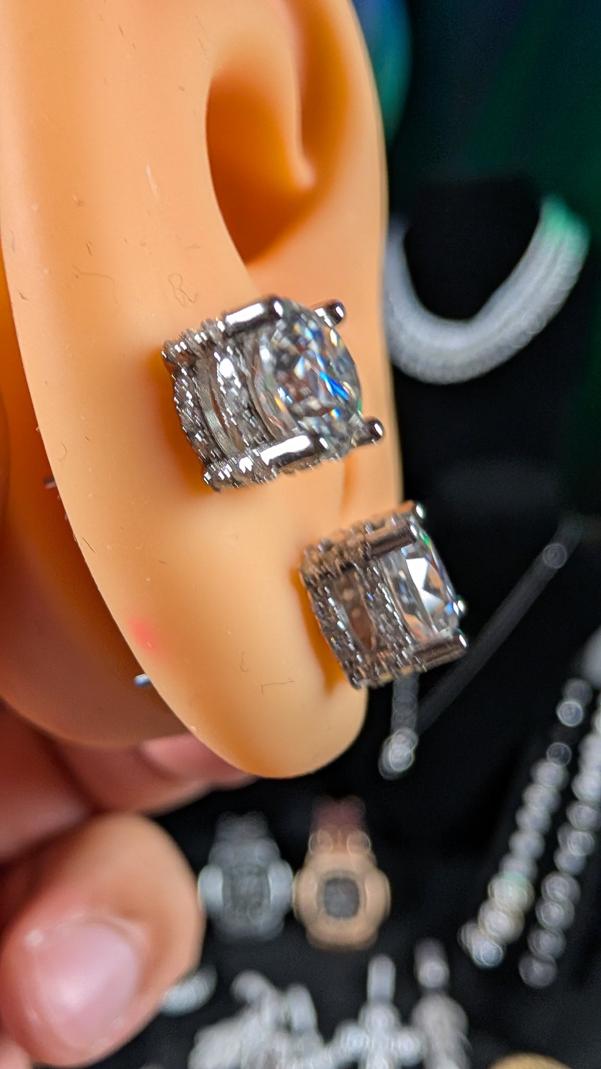 Galactic Ice Nova Core 1CT Moissanite Stud Earrings S925 Sterling Silver