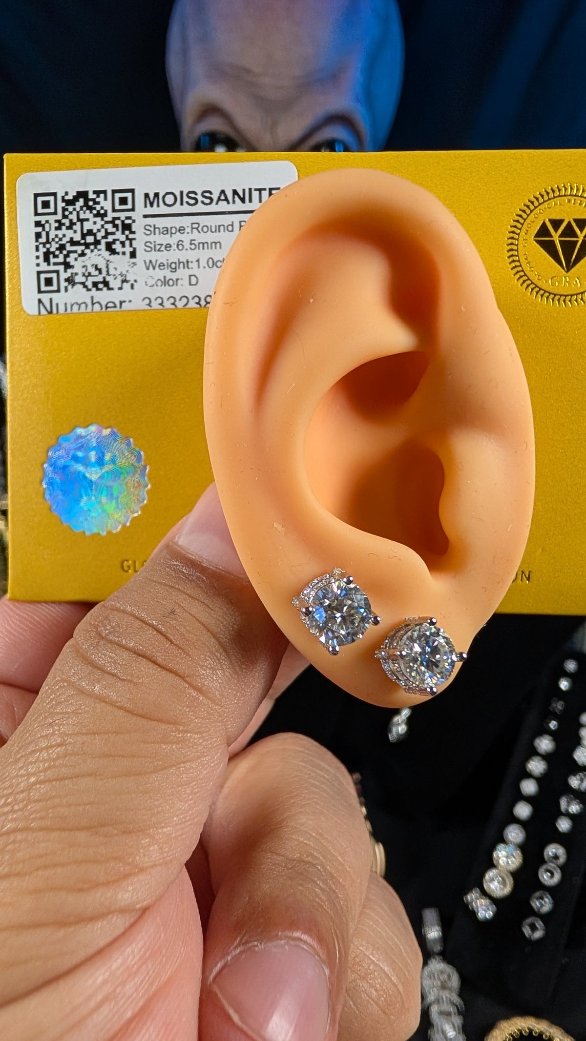 Galactic Ice Nova Core 1CT Moissanite Stud Earrings S925 Sterling Silver