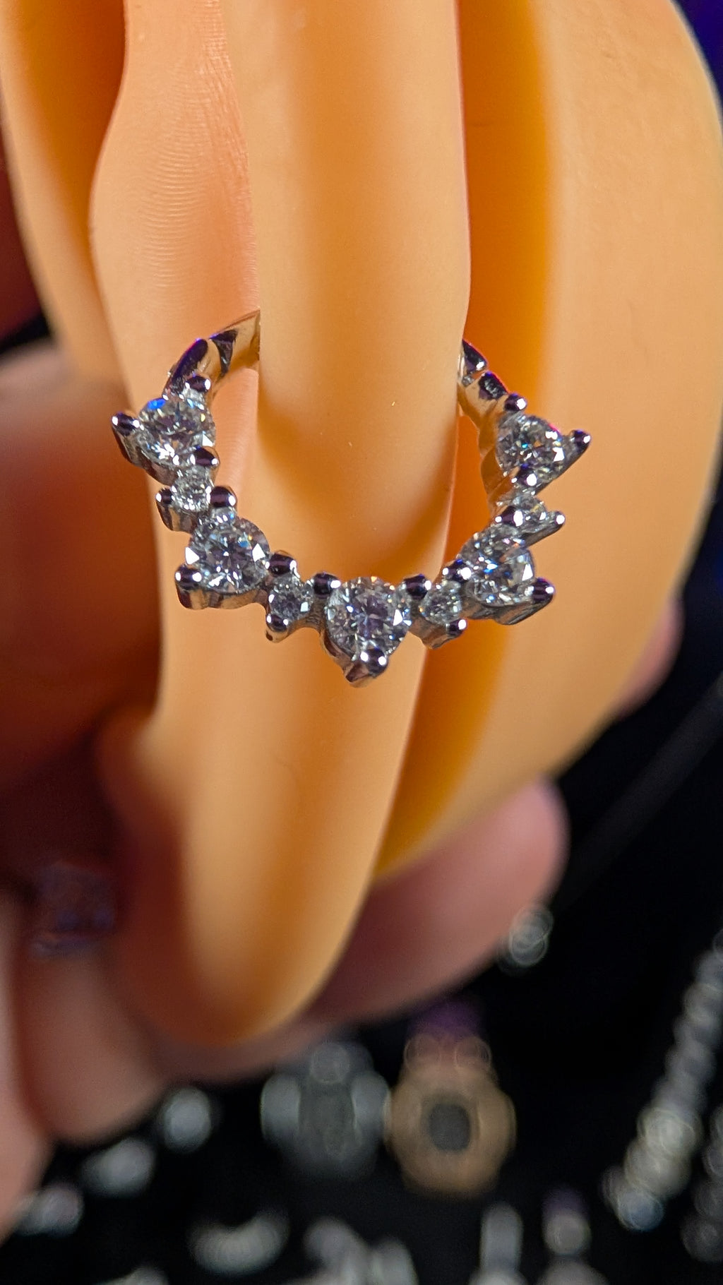 Galactic Ice Lunar Orbit Moissanite Cartilage Earrings S925 Sterling Silver