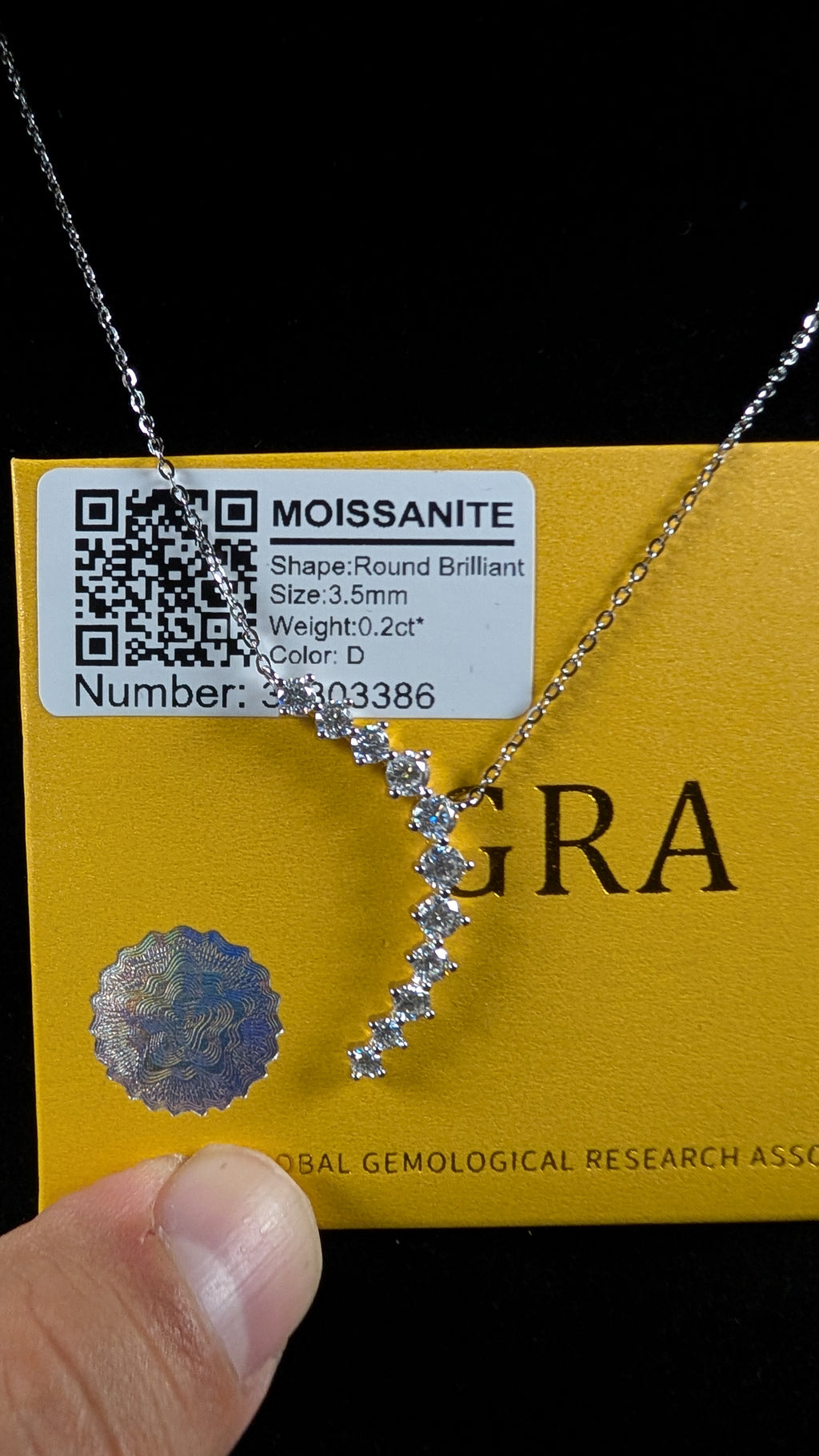 Galactic Ice 0.2CT Falling Star Cascade Moissanite S925 Necklace