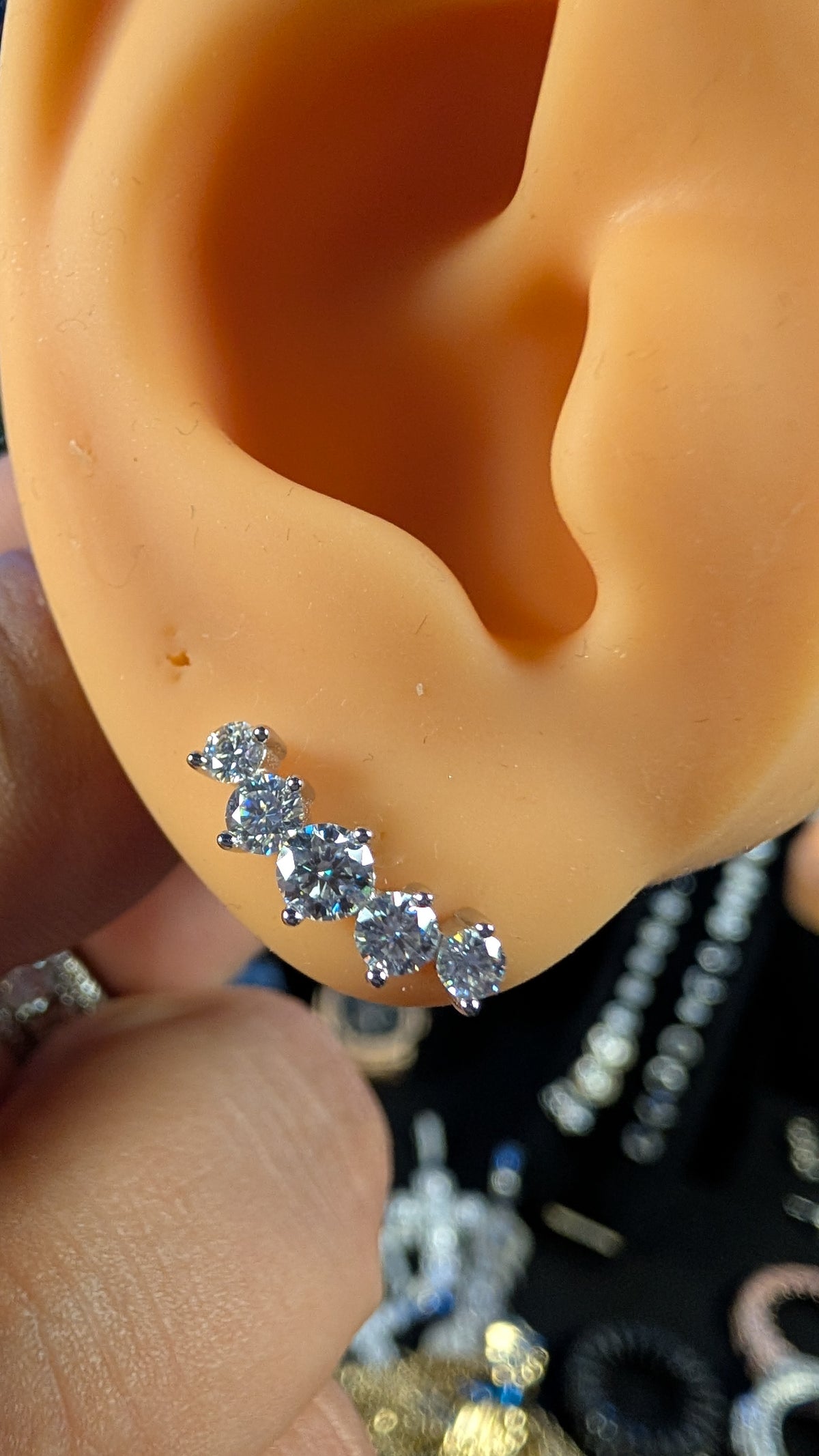Galactic Ice Five Star Galaxy Moissanite S925 Earrings