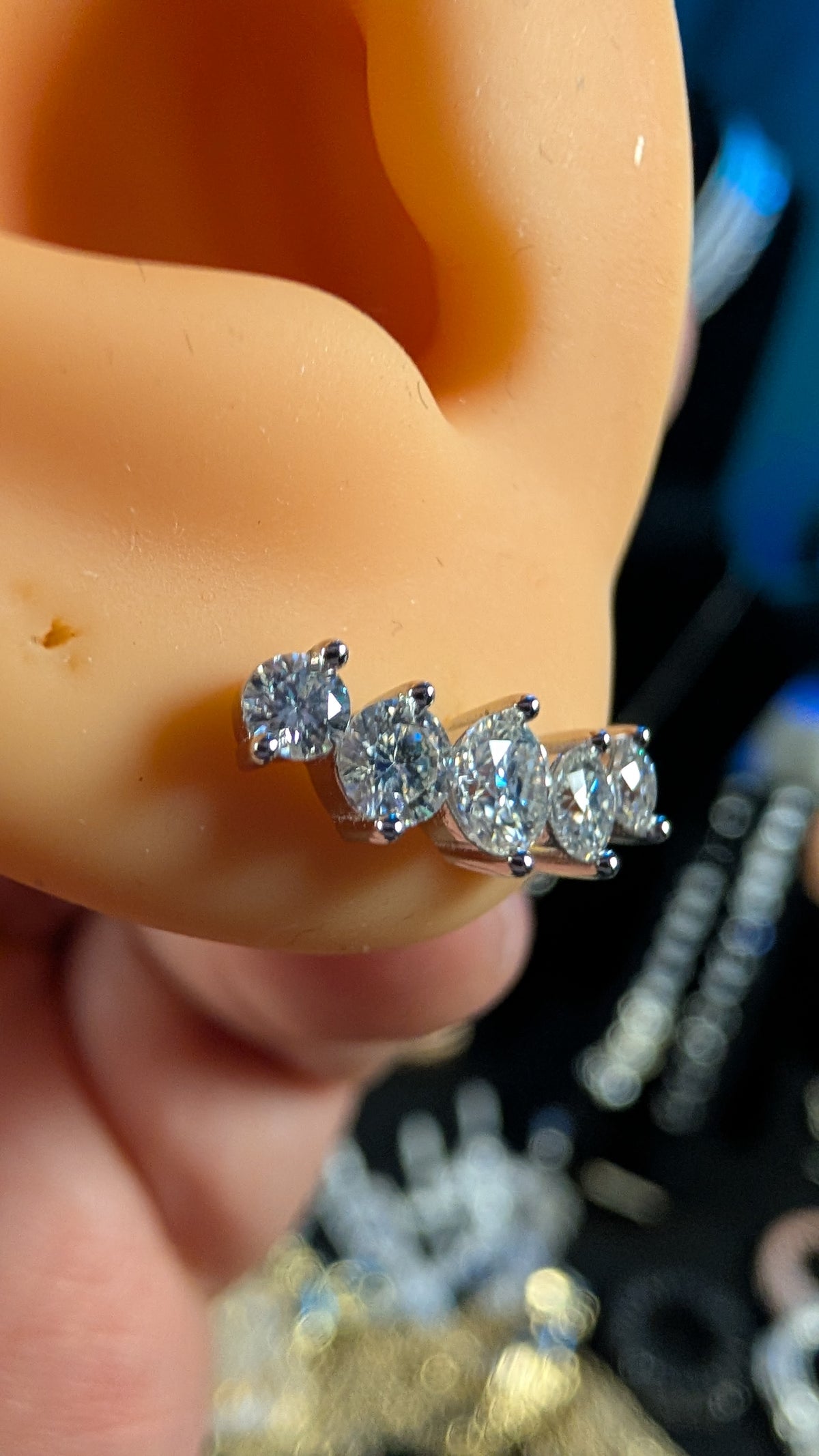 Galactic Ice Five Star Galaxy Moissanite S925 Earrings