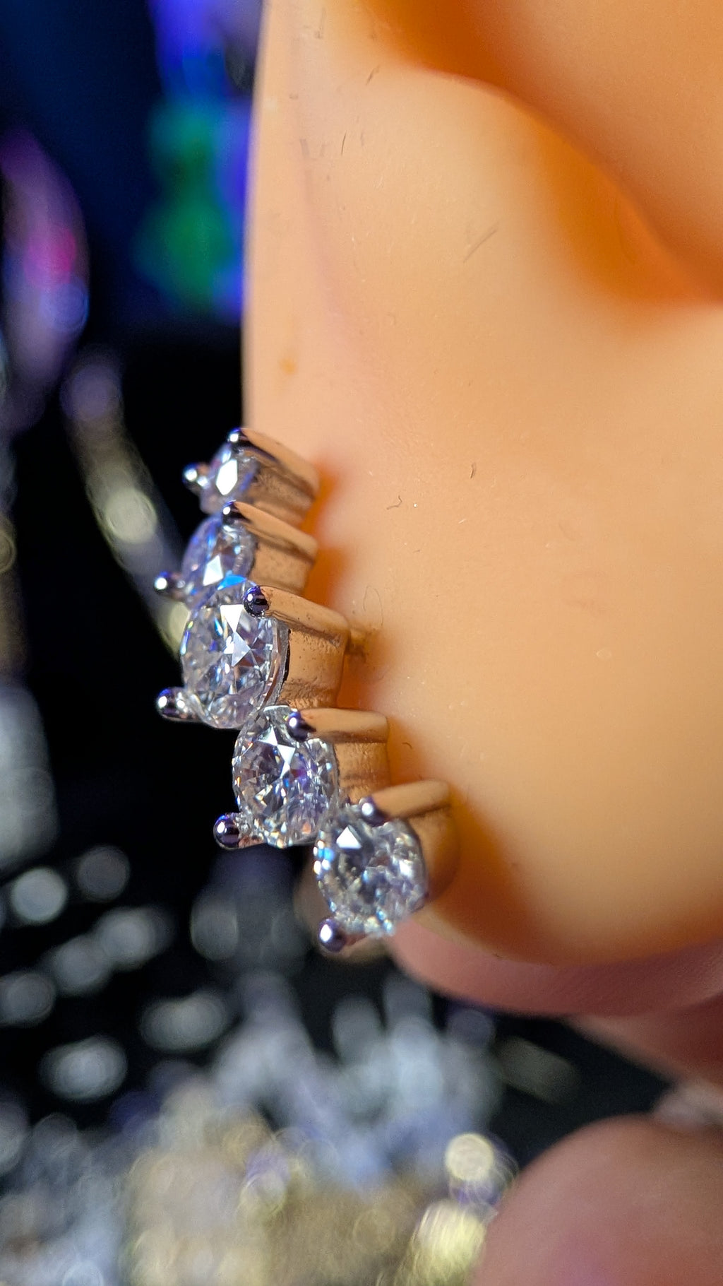 Galactic Ice Five Star Galaxy Moissanite S925 Earrings