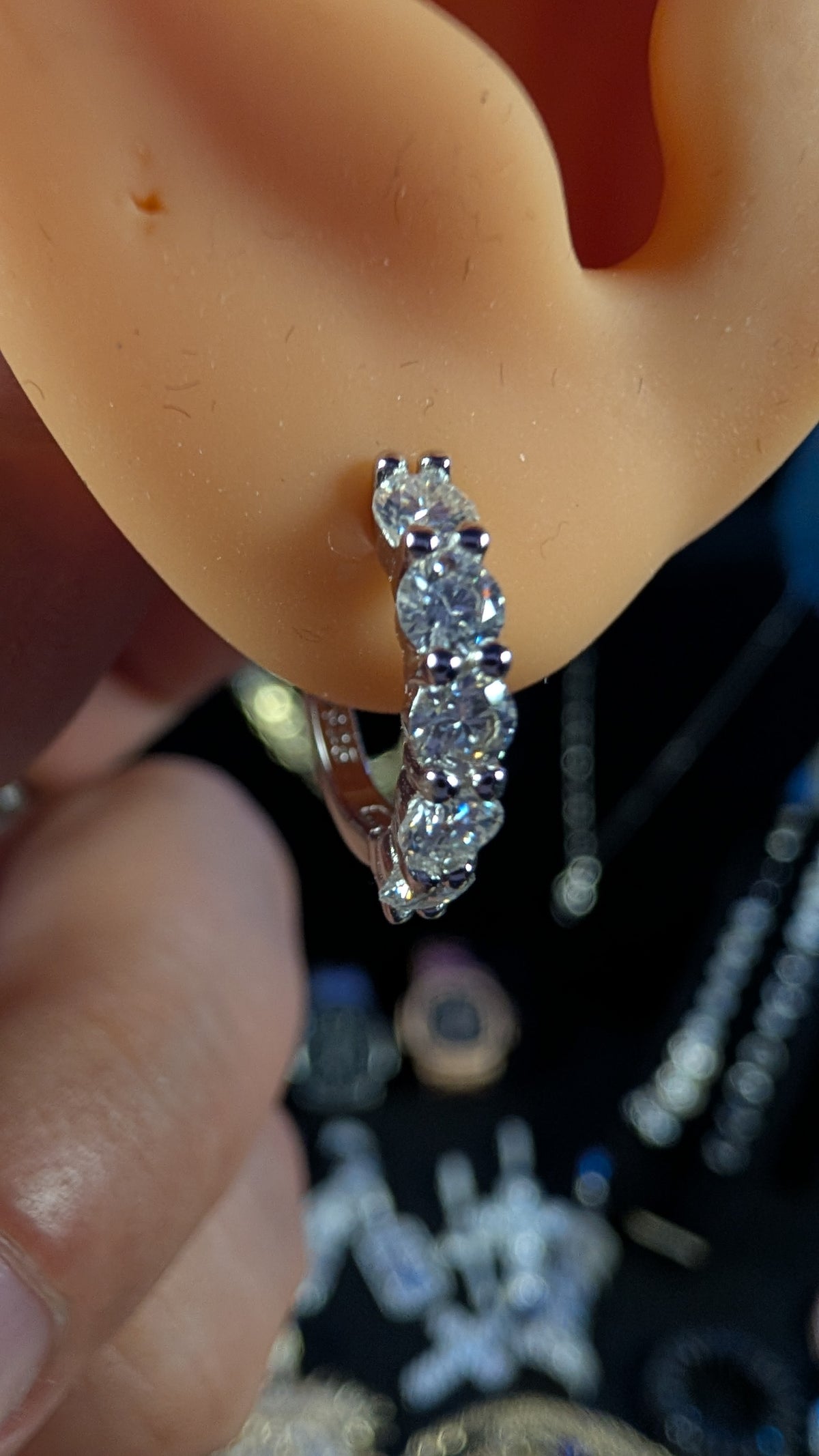 Galactic Ice Planetary Round Cut Moissanite S925 Hoop Earrings