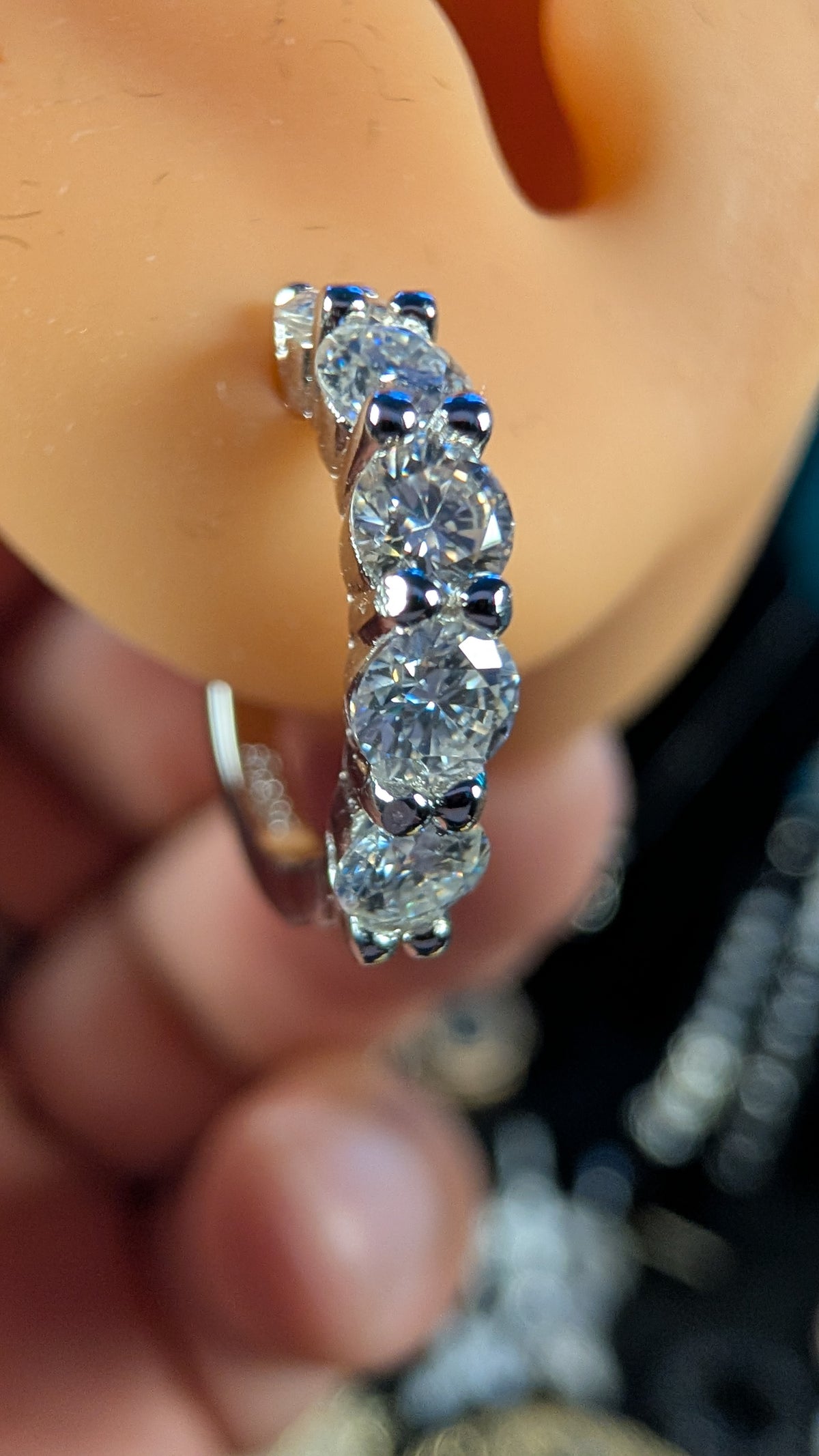 Galactic Ice Planetary Round Cut Moissanite S925 Hoop Earrings
