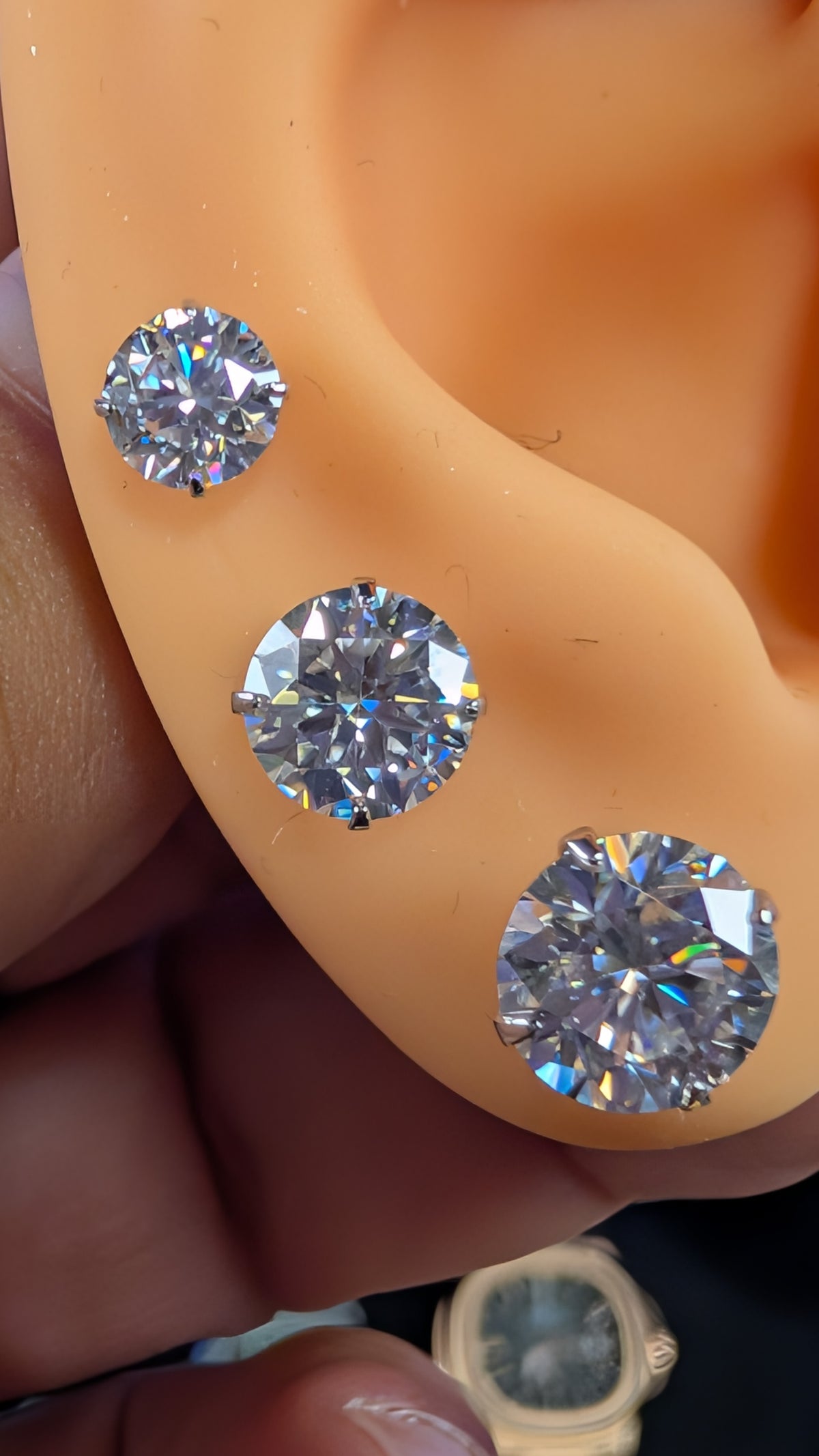 Galactic Ice Cosmic Core Round Cut Moissanite S925 Sterling Silver Studs