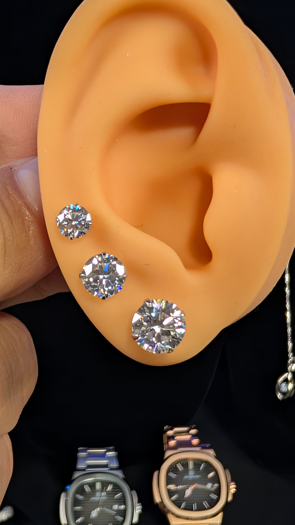 Galactic Ice Cosmic Core Round Cut Moissanite S925 Sterling Silver Studs