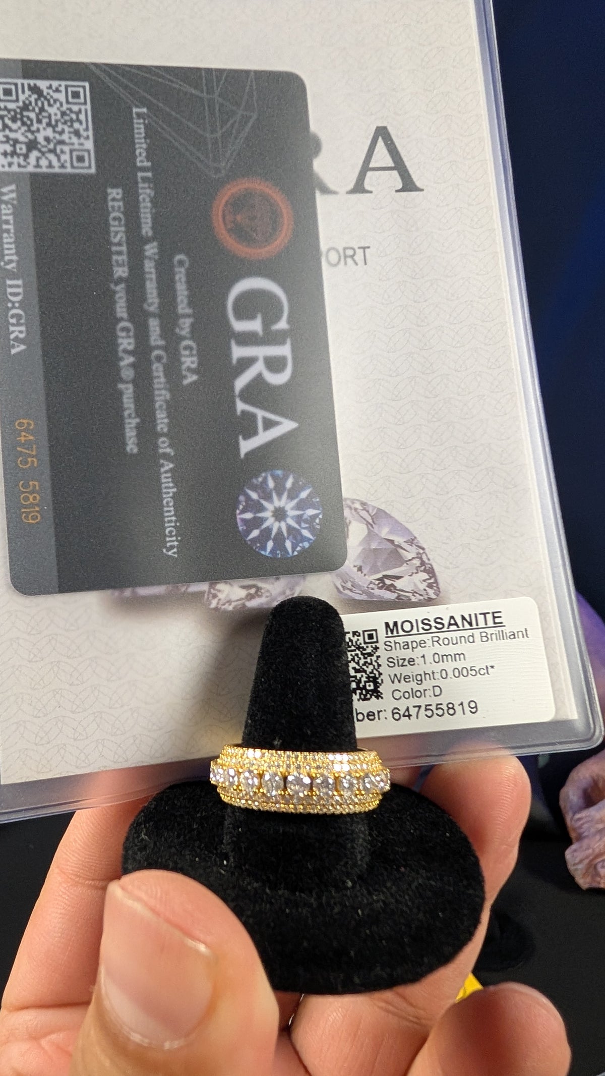 Galactic Ice Solar Dominion Moissanite S925 Sterling Silver Gold Plated Ring