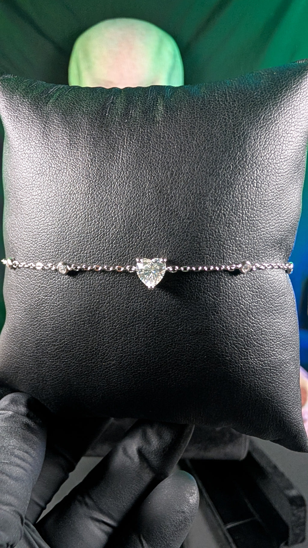 Galactic Ice 1CT Cosmic Heart Moissanite S925 Sterling Silver Bracelet