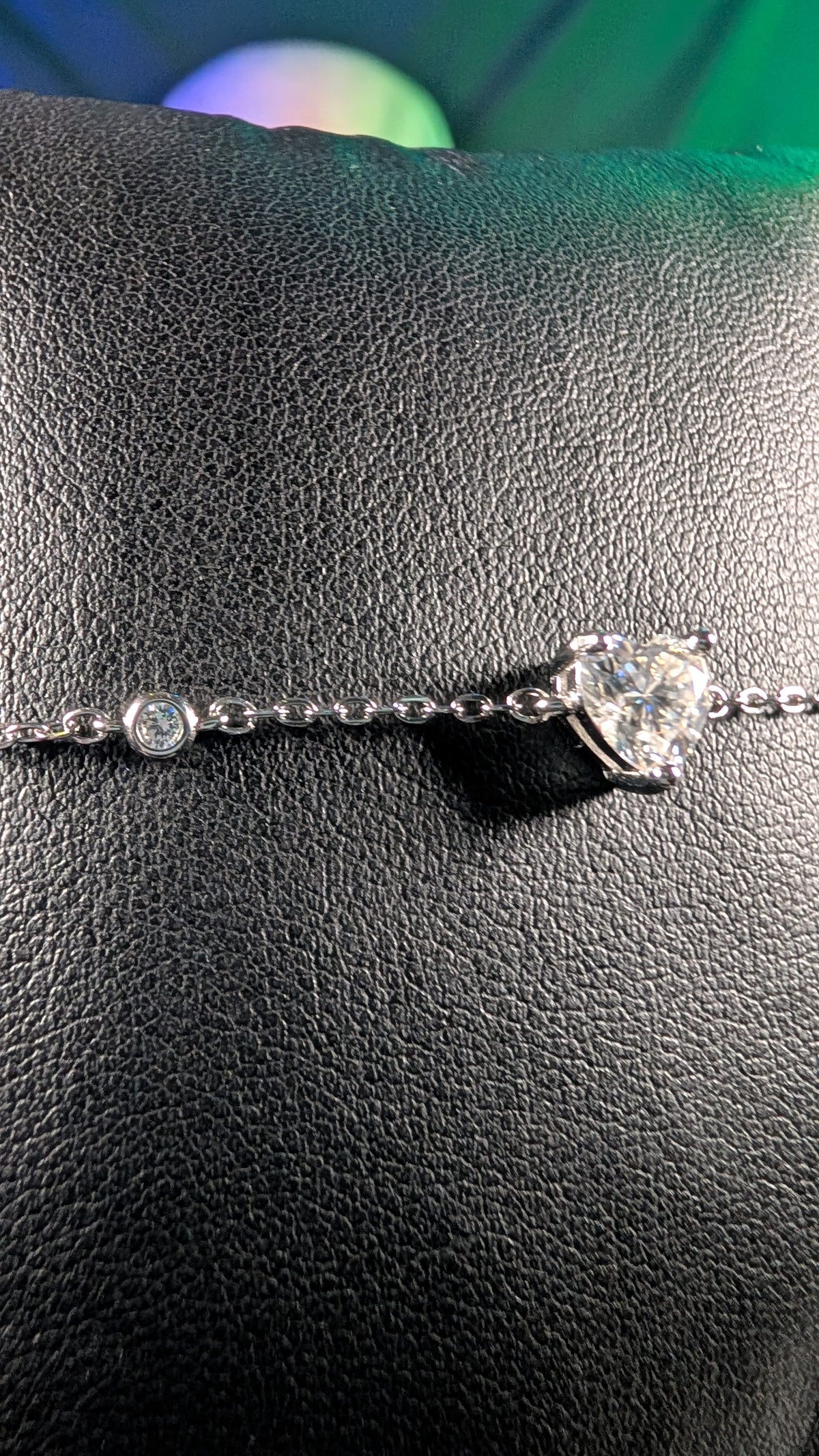 Galactic Ice 1CT Cosmic Heart Moissanite S925 Sterling Silver Bracelet
