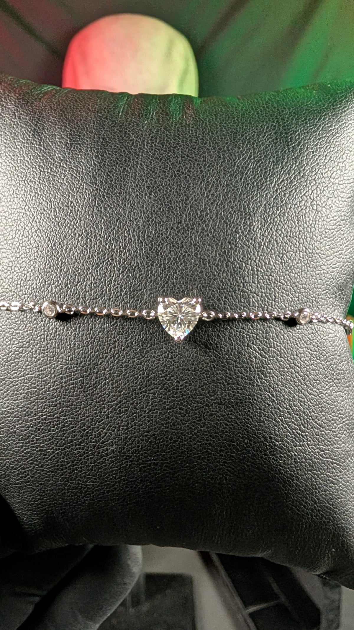 Galactic Ice 1CT Cosmic Heart Moissanite S925 Sterling Silver Bracelet