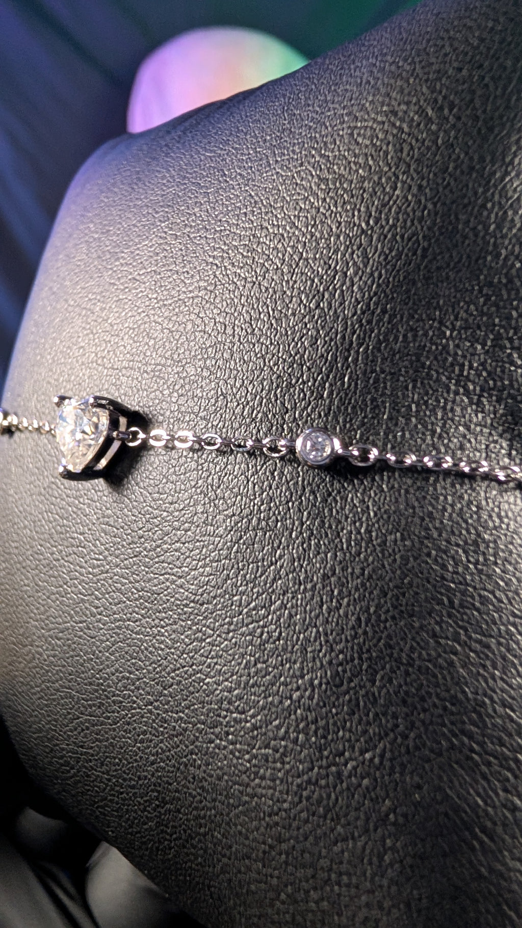 Galactic Ice 1CT Cosmic Heart Moissanite S925 Sterling Silver Bracelet
