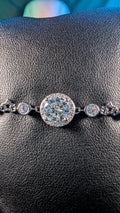Galactic Ice 1CT Cosmic Orbit Moissanite S925 Sterling Silver Halo Bracelet