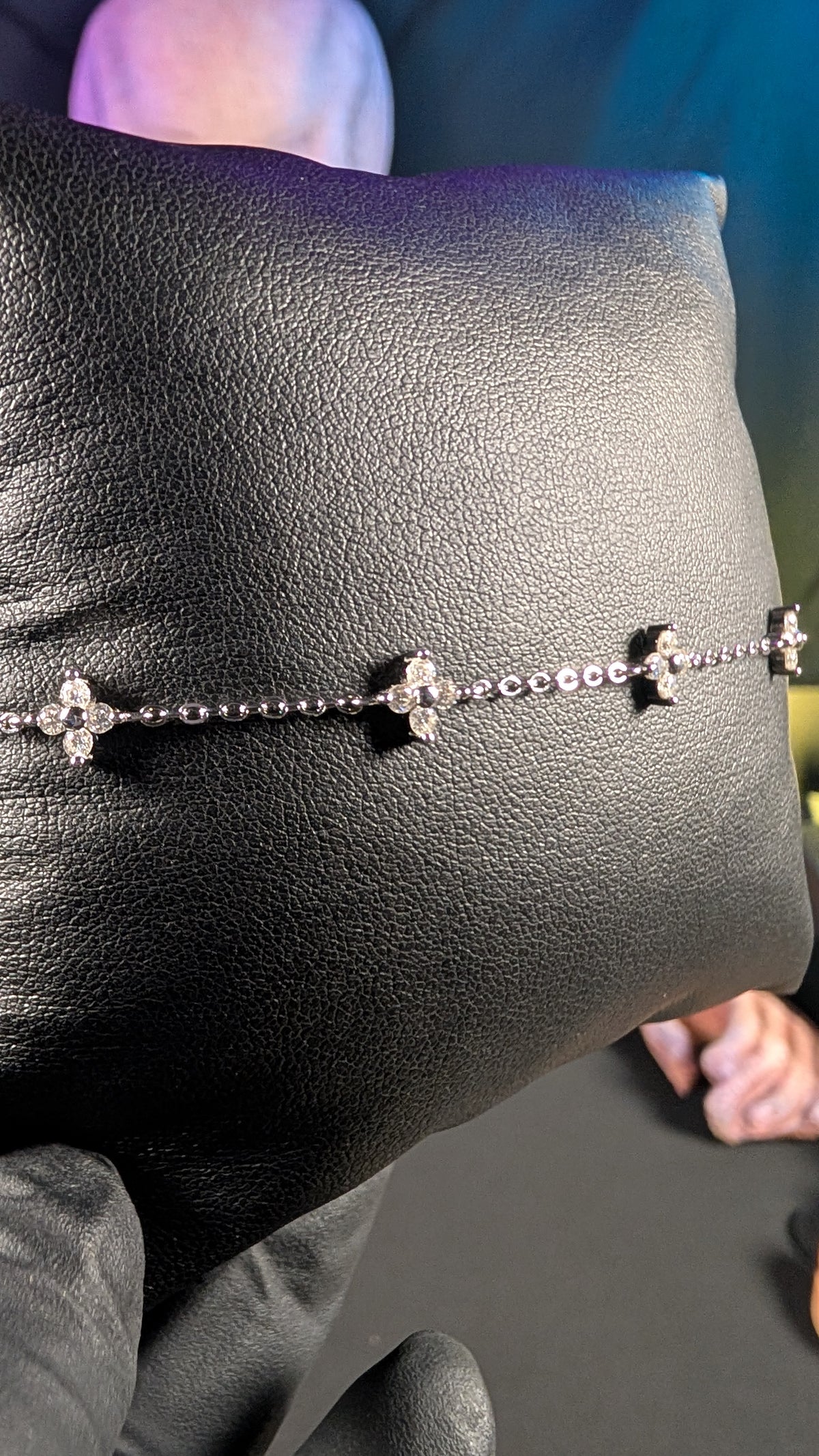 Galactic Ice 0.6CT Starlight Quasar Moissanite S925 Sterling Silver Cluster Bracelet