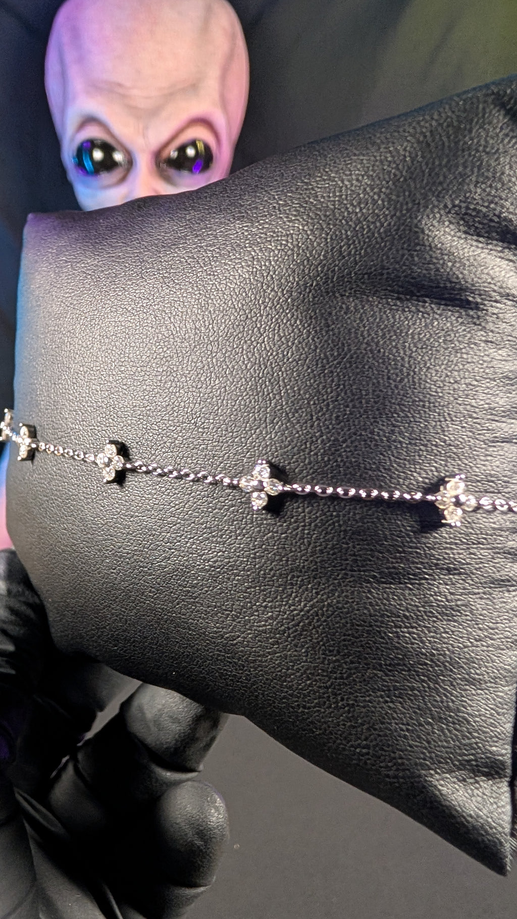 Galactic Ice 0.6CT Starlight Quasar Moissanite S925 Sterling Silver Cluster Bracelet
