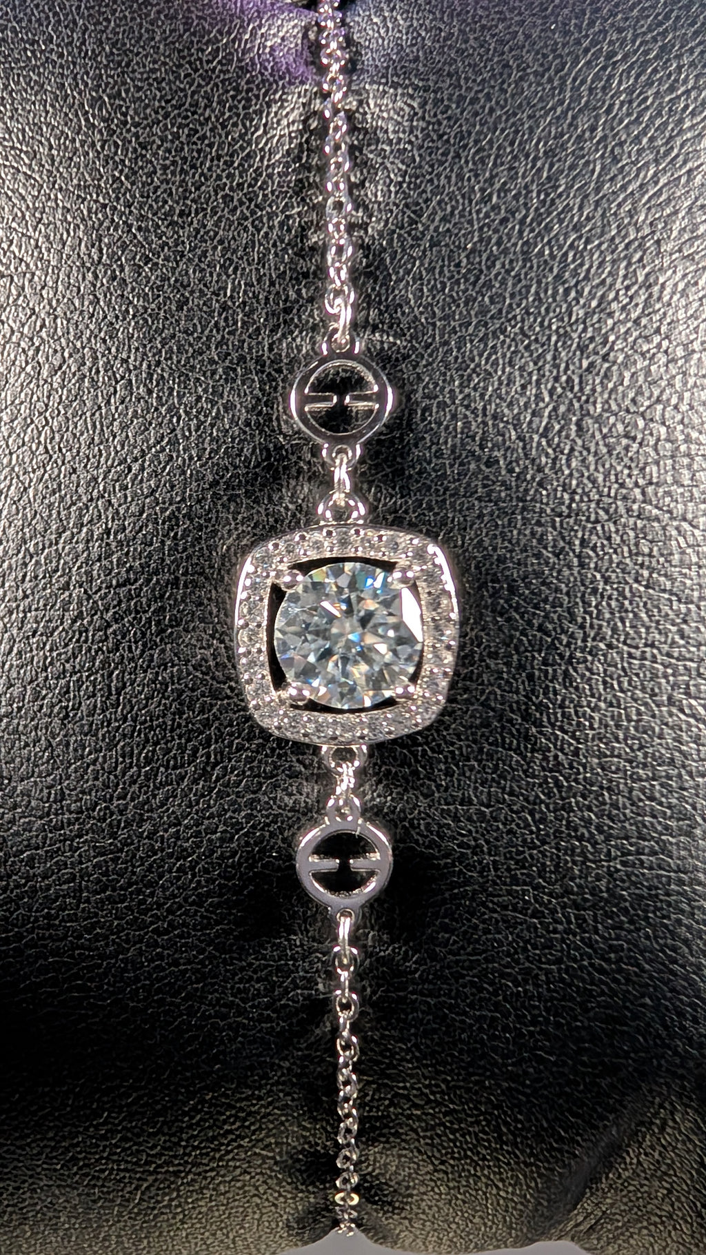 Galactic Ice 1CT Orbit Nova Halo Moissanite S925 Sterling Silver Bracelet