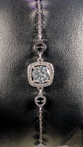 Galactic Ice 1CT Orbit Nova Halo Moissanite S925 Sterling Silver Bracelet