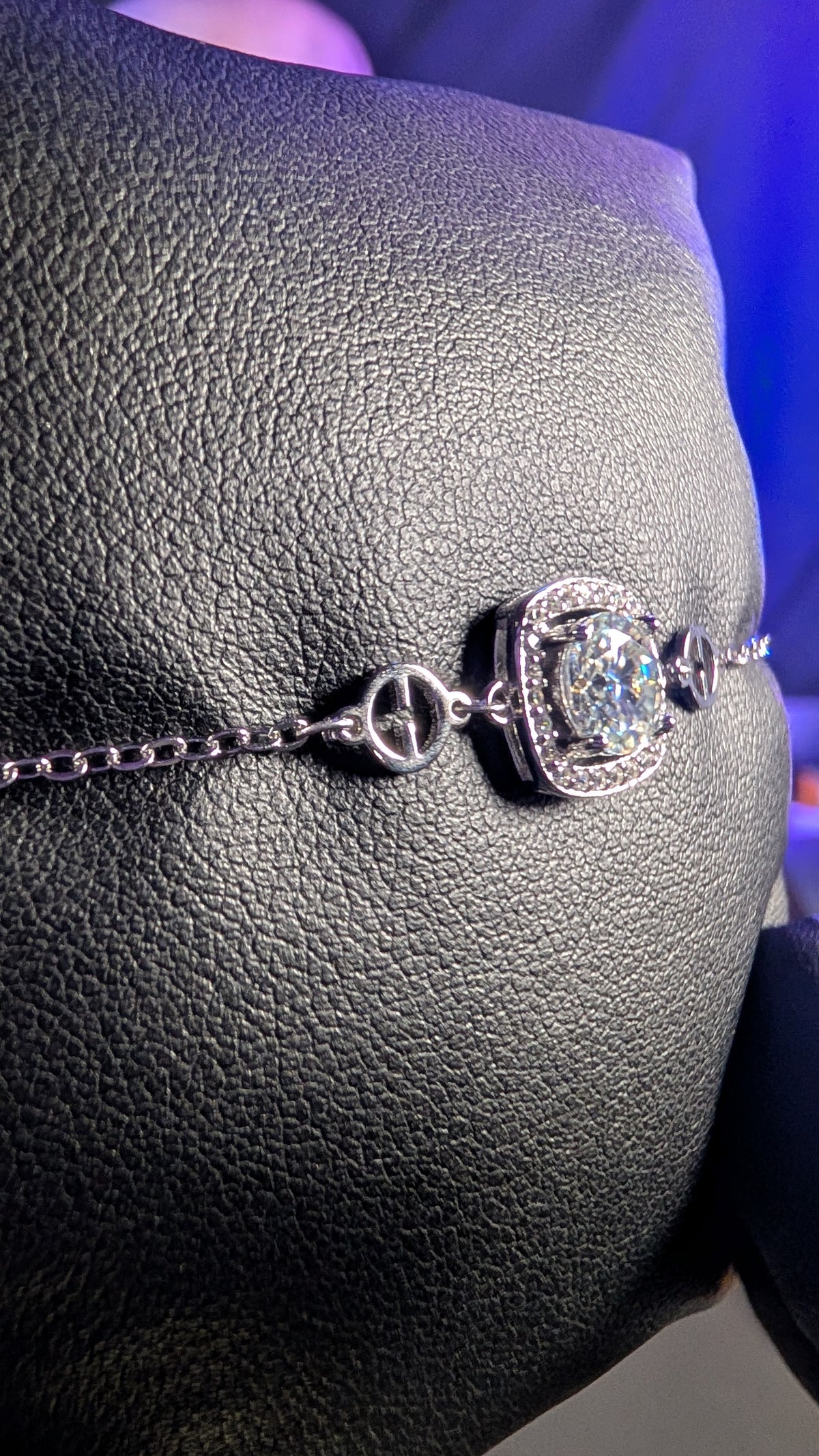 Galactic Ice 1CT Orbit Nova Halo Moissanite S925 Sterling Silver Bracelet