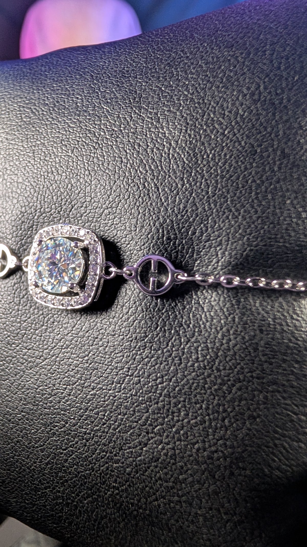 Galactic Ice 1CT Orbit Nova Halo Moissanite S925 Sterling Silver Bracelet